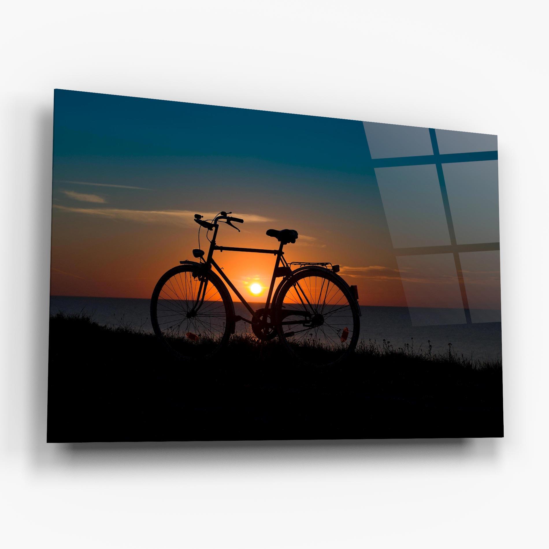 Tablou Sticla Bike Silhouette mockup 6