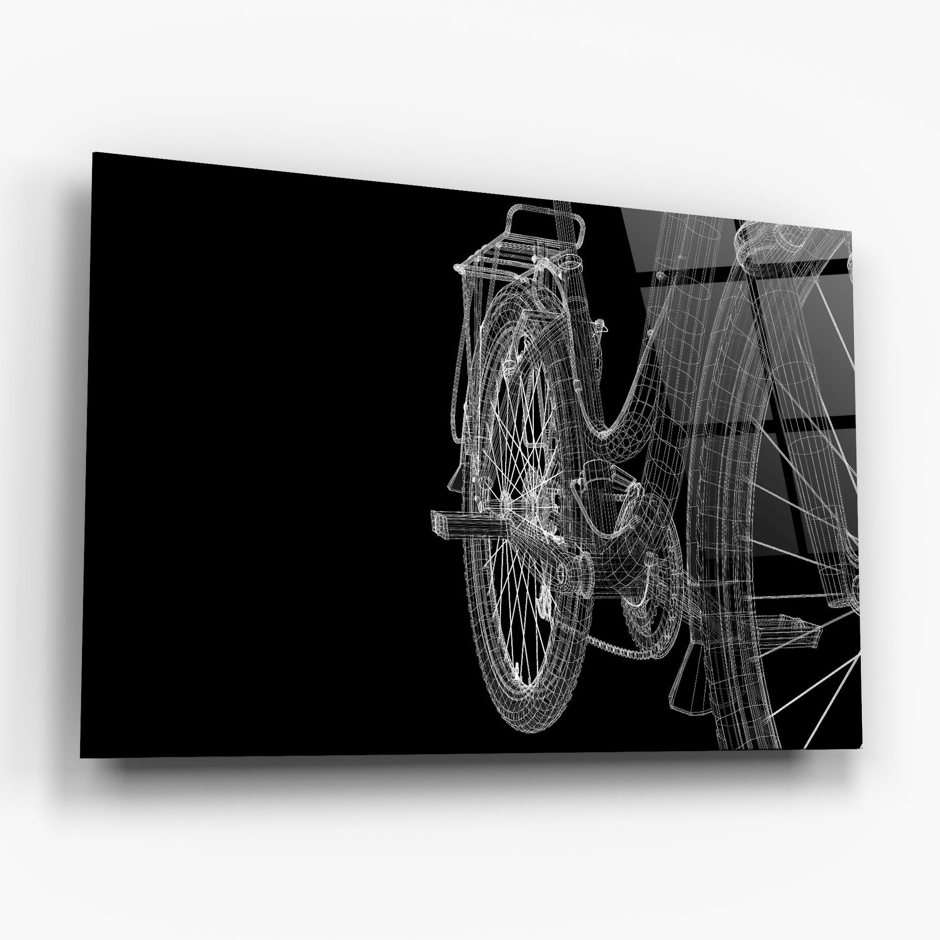 Tablou Sticla Bike Wire Model 3d mockup 6