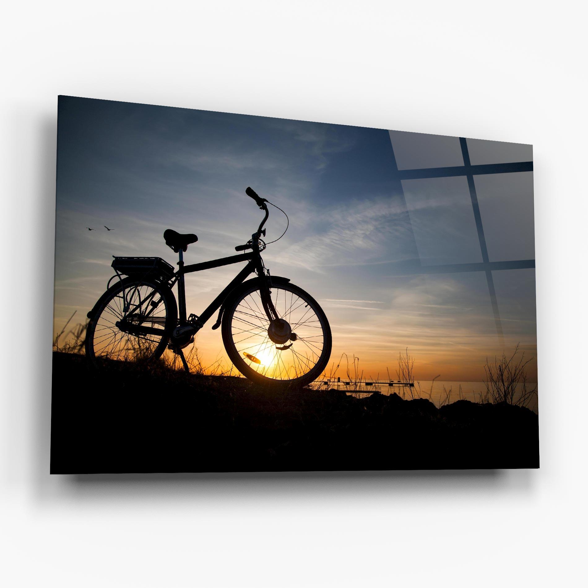 Tablou Sticla Blue Sky Bike mockup 6