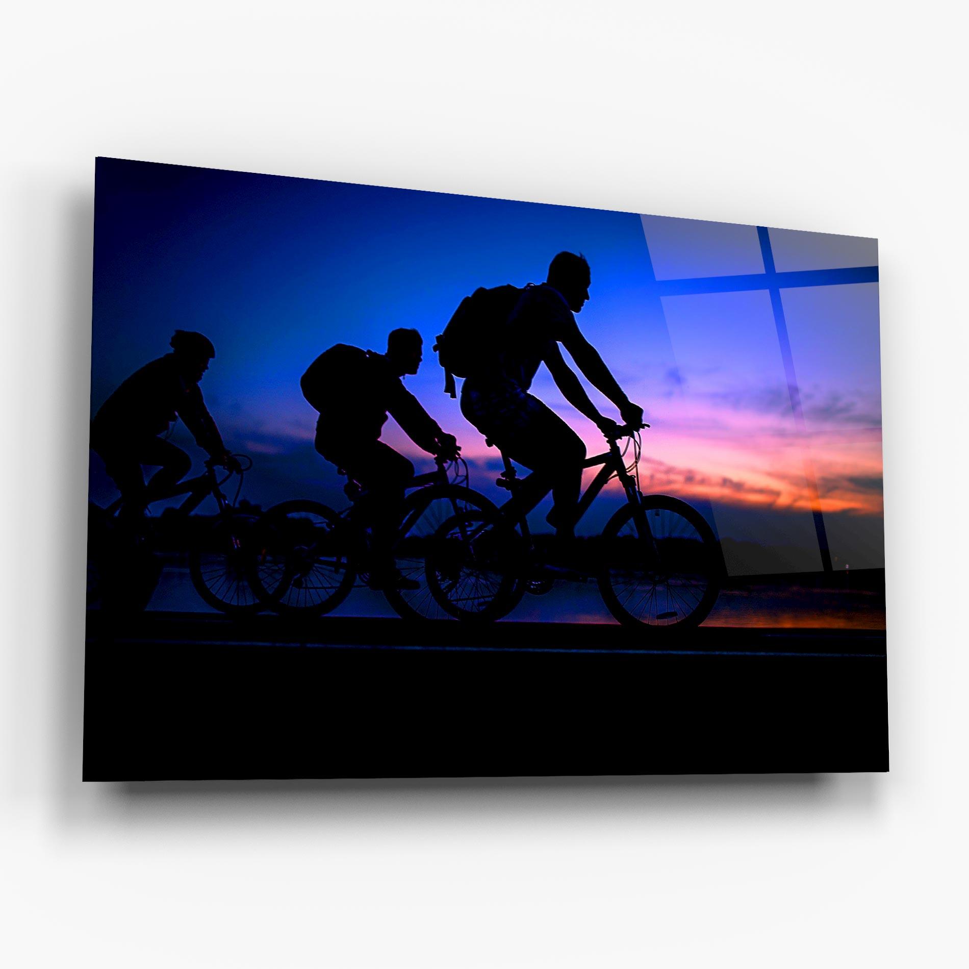 Tablou Sticla Dark Blue Sky Shilouette mockup 6