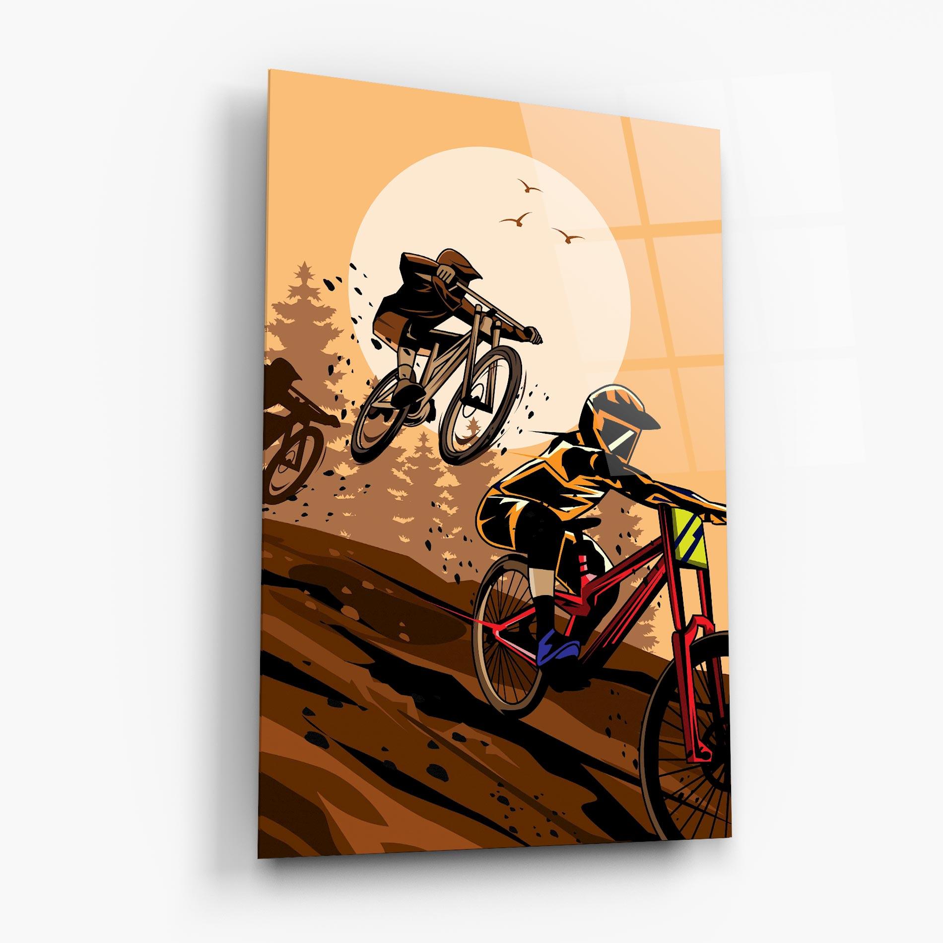 Tablou Sticla Downhill Bike mockup 6