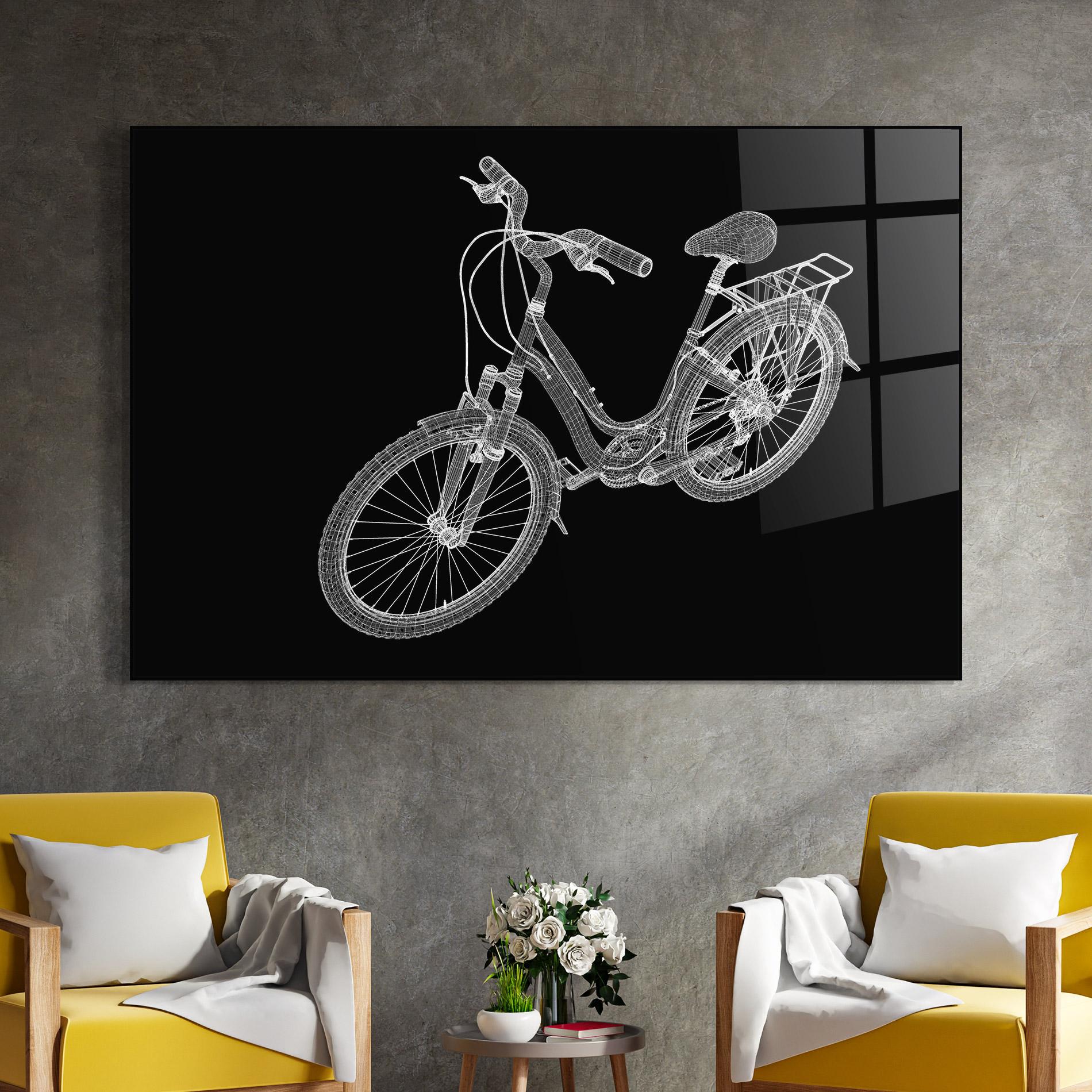 Tablou Sticla Bicycle 3d Model mockup 4