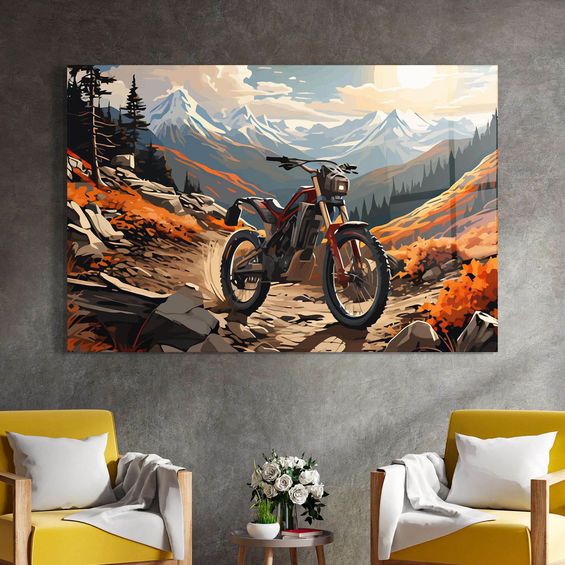 Tablou Sticla Bike Mountain mockup 4
