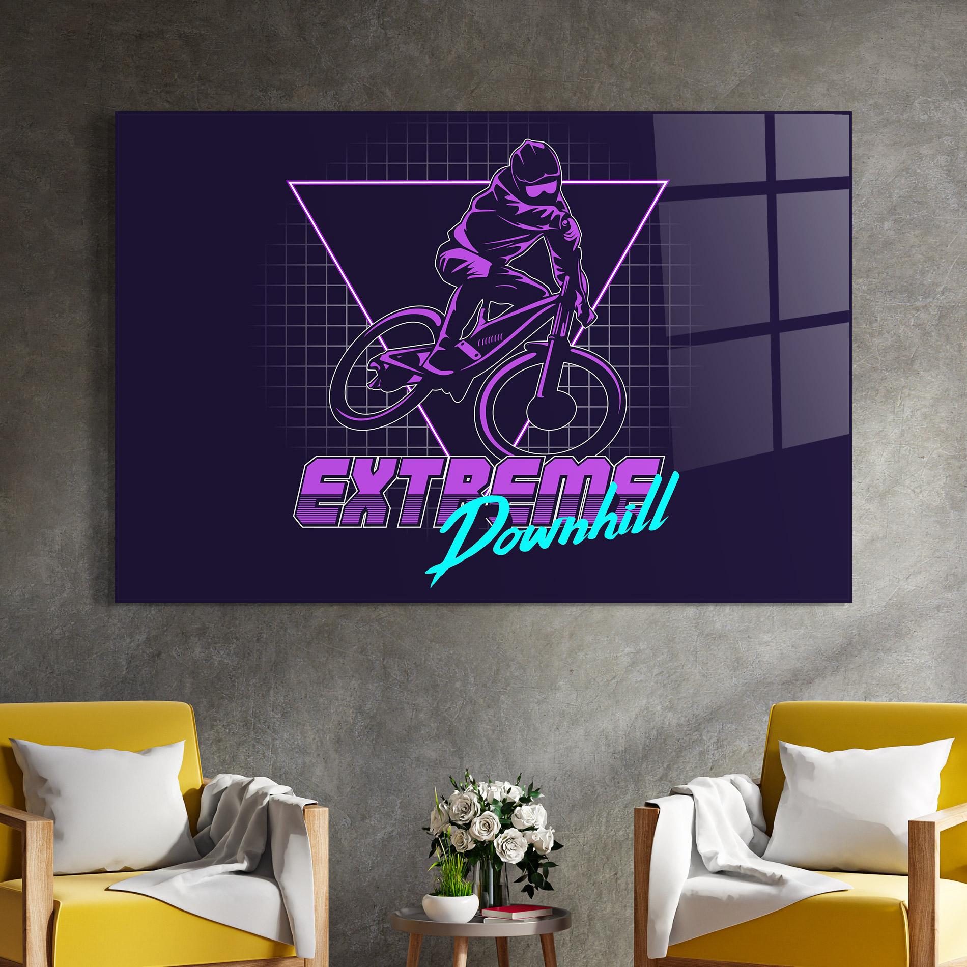 Tablou Sticla Extreme Downhill mockup 4