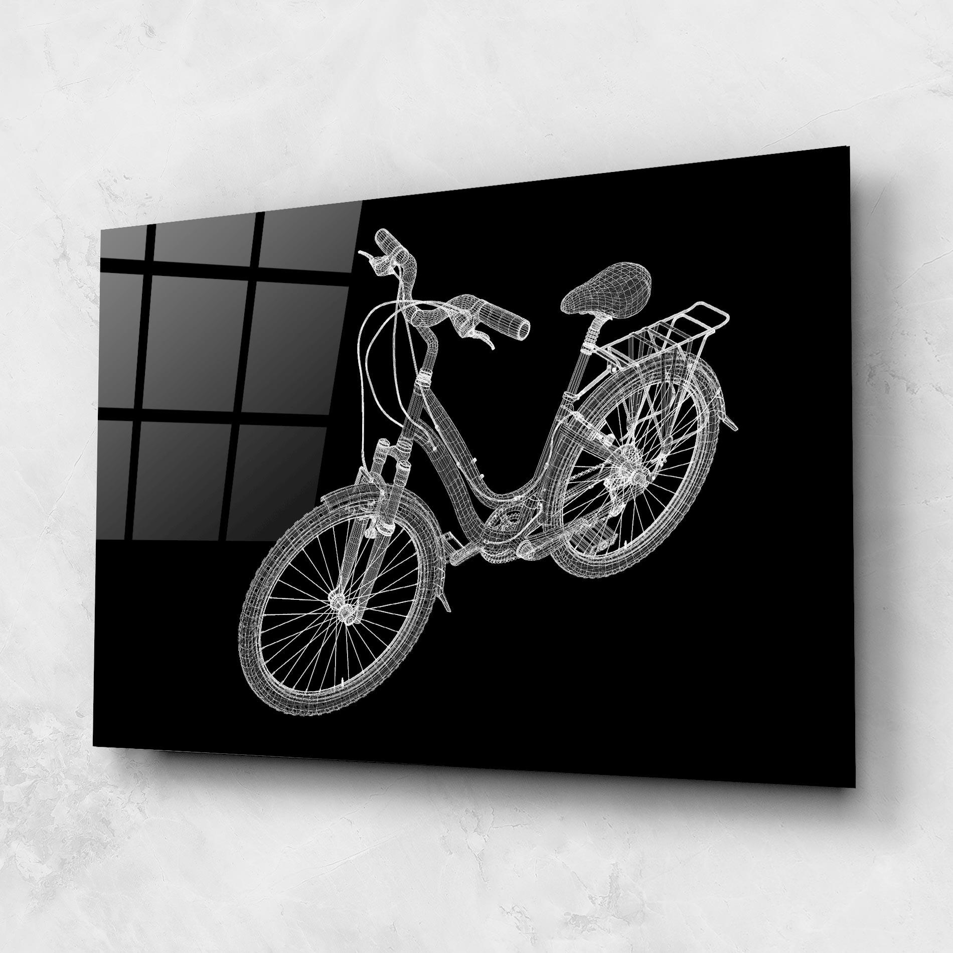 Tablou Sticla Bicycle 3d Model mockup 1