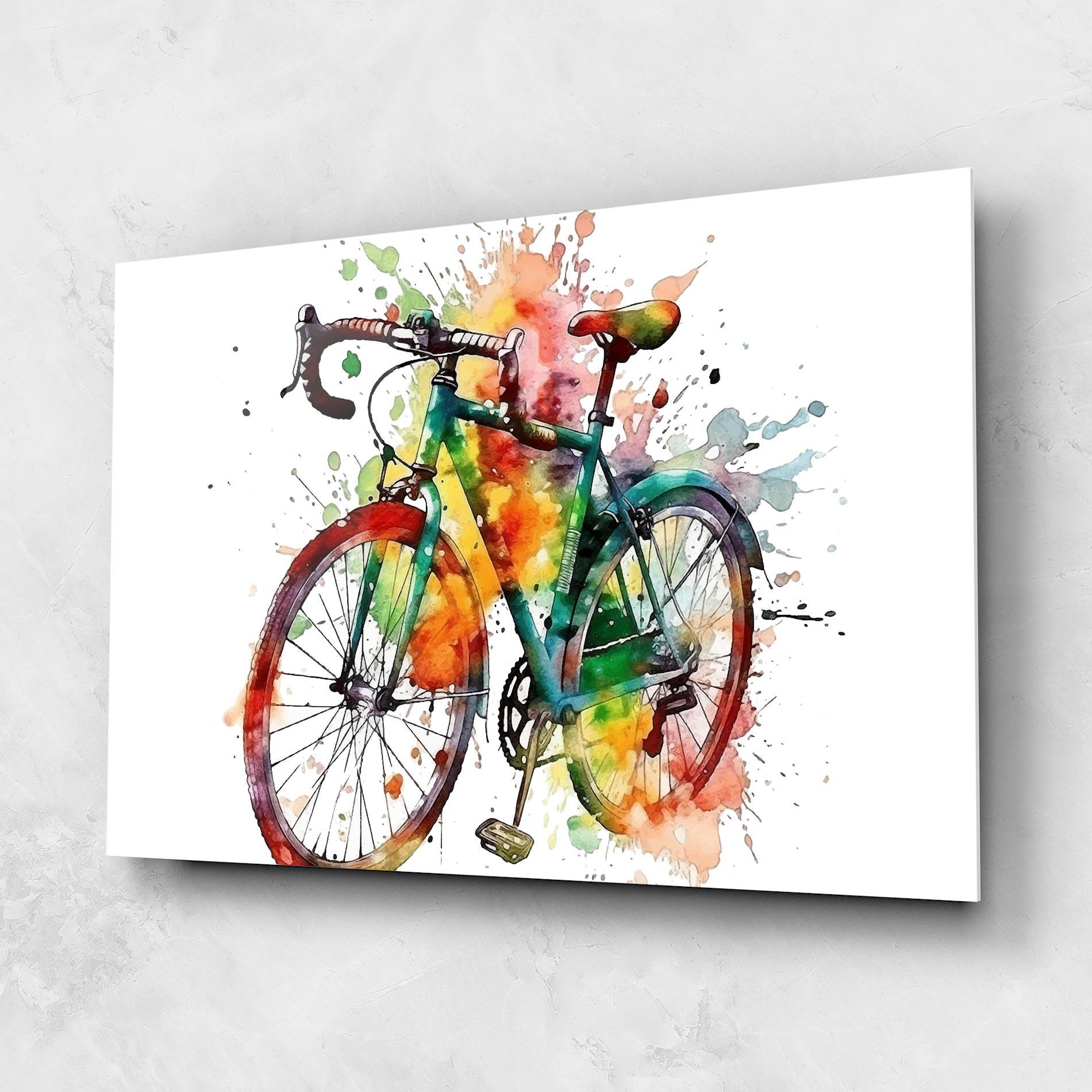 Tablou Sticla Bicycle Color Splash mockup 1