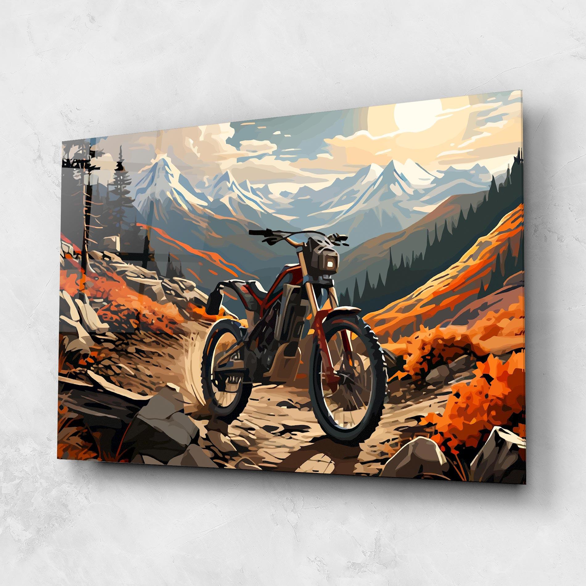 Tablou Sticla Bike Mountain mockup 1