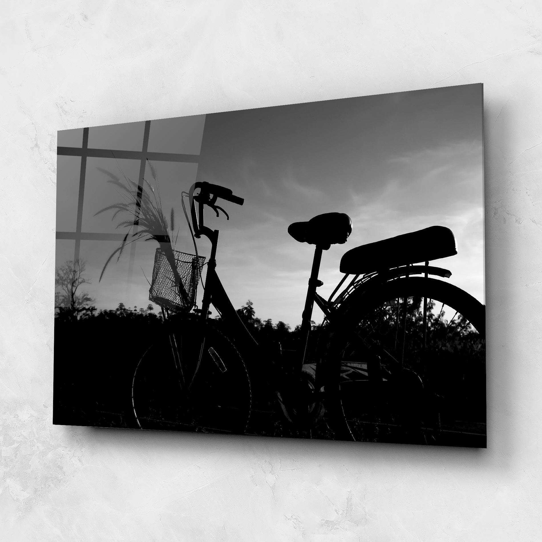 Tablou Sticla Black Bike Shilouette mockup 1