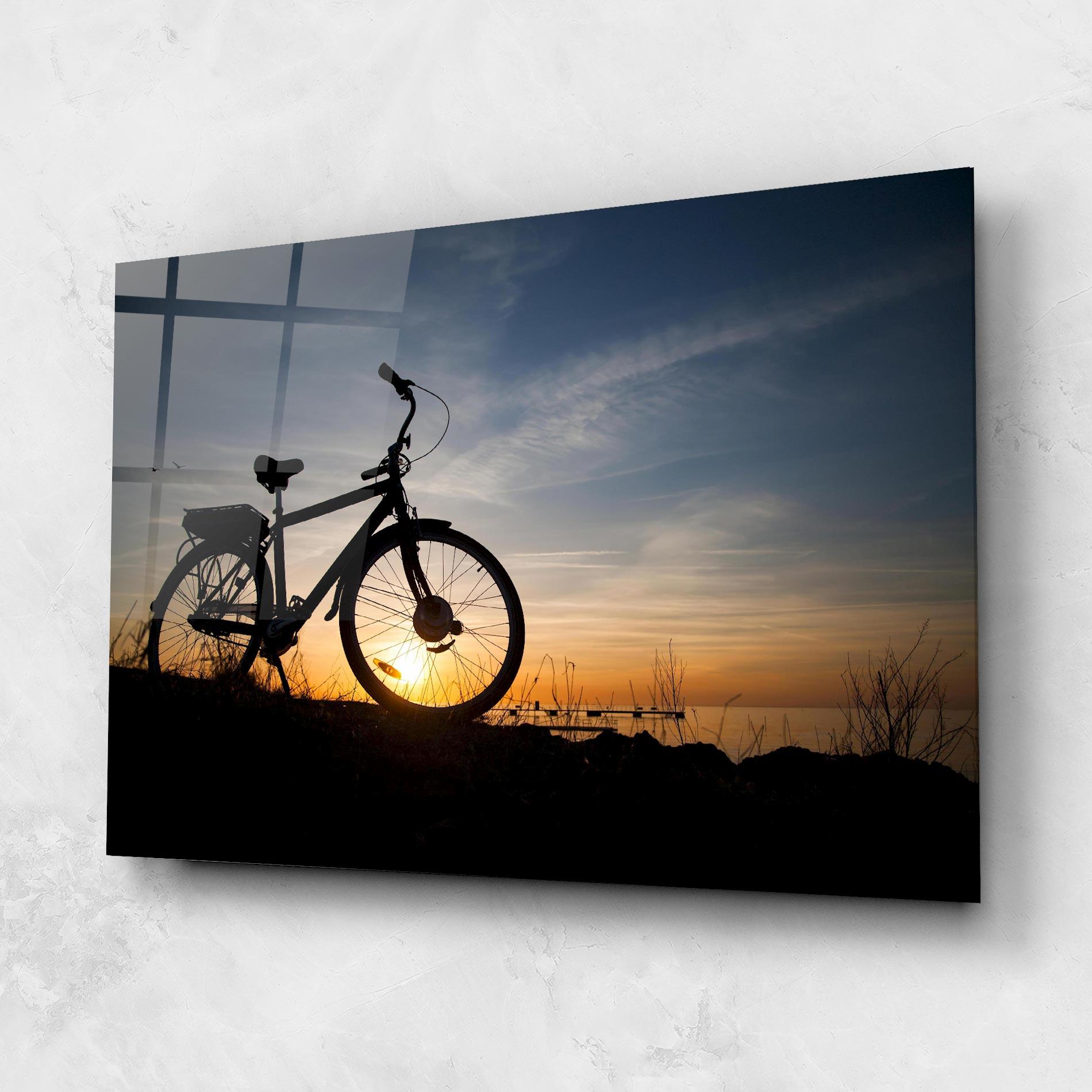Tablou Sticla Blue Sky Bike mockup 1