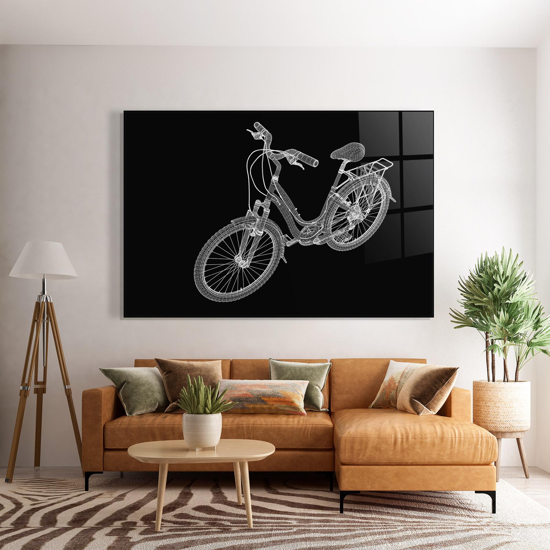 Tablou Sticla Bicycle 3d Model mockup 7