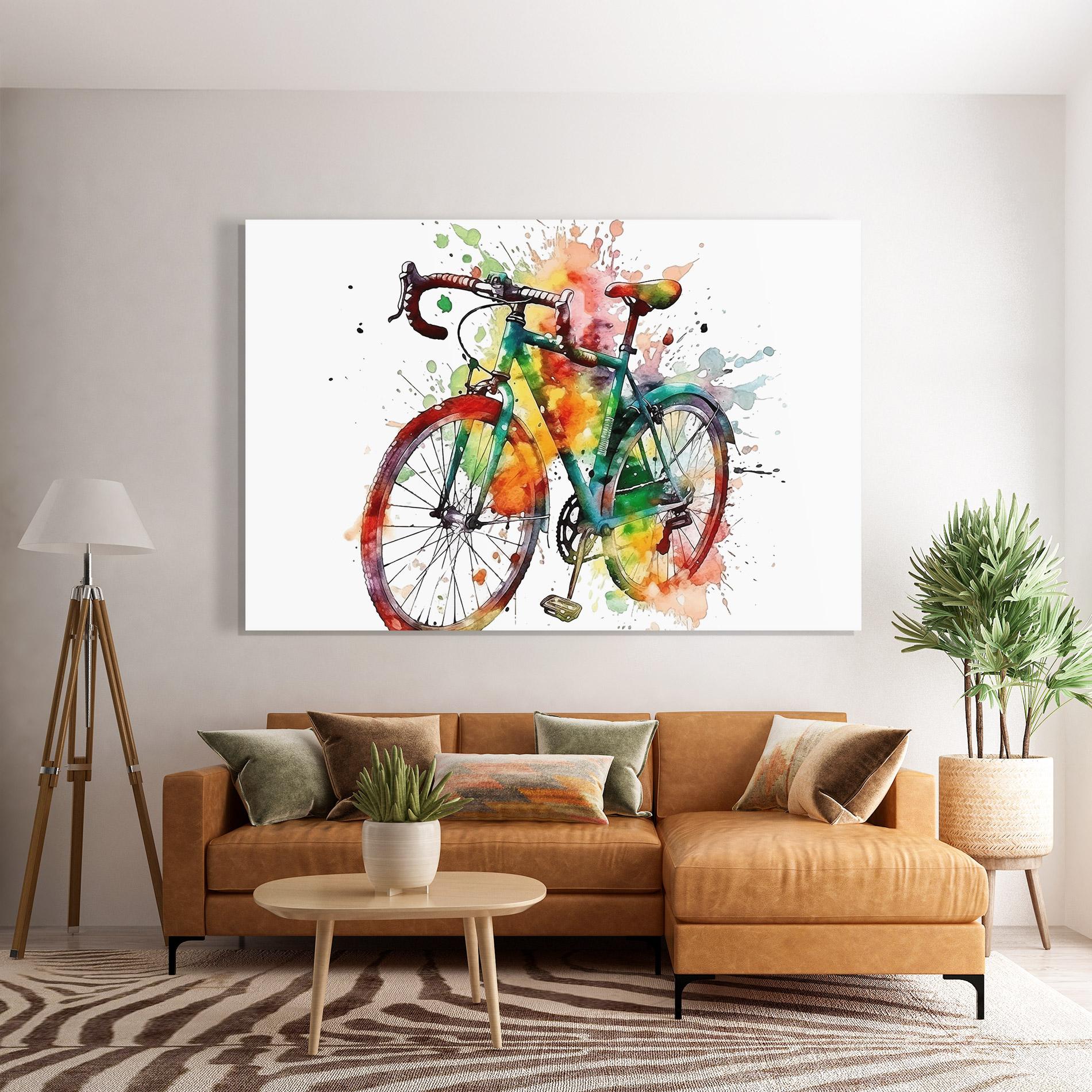 Tablou Sticla Bicycle Color Splash mockup 7