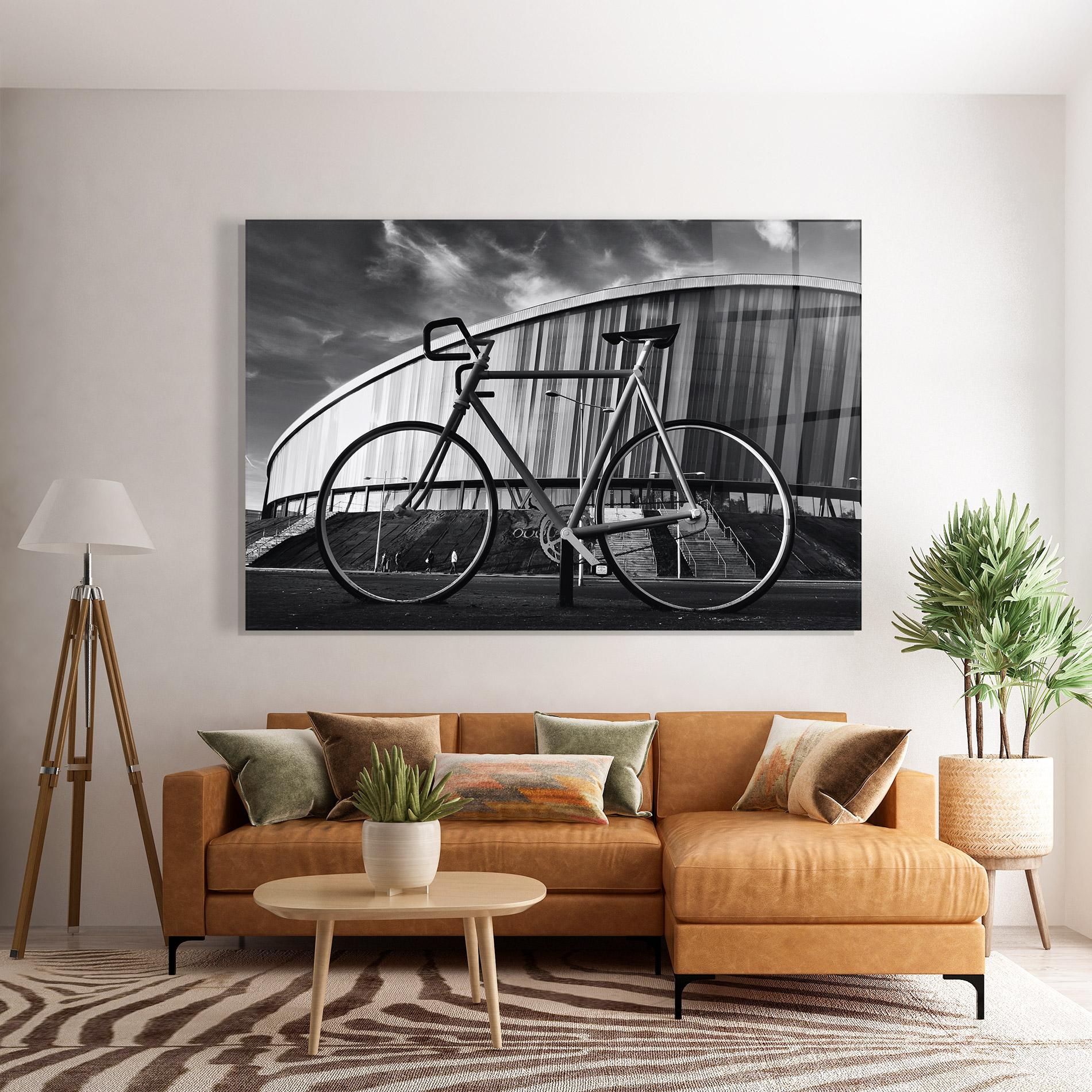 Tablou Sticla Big Grey Bike mockup 7