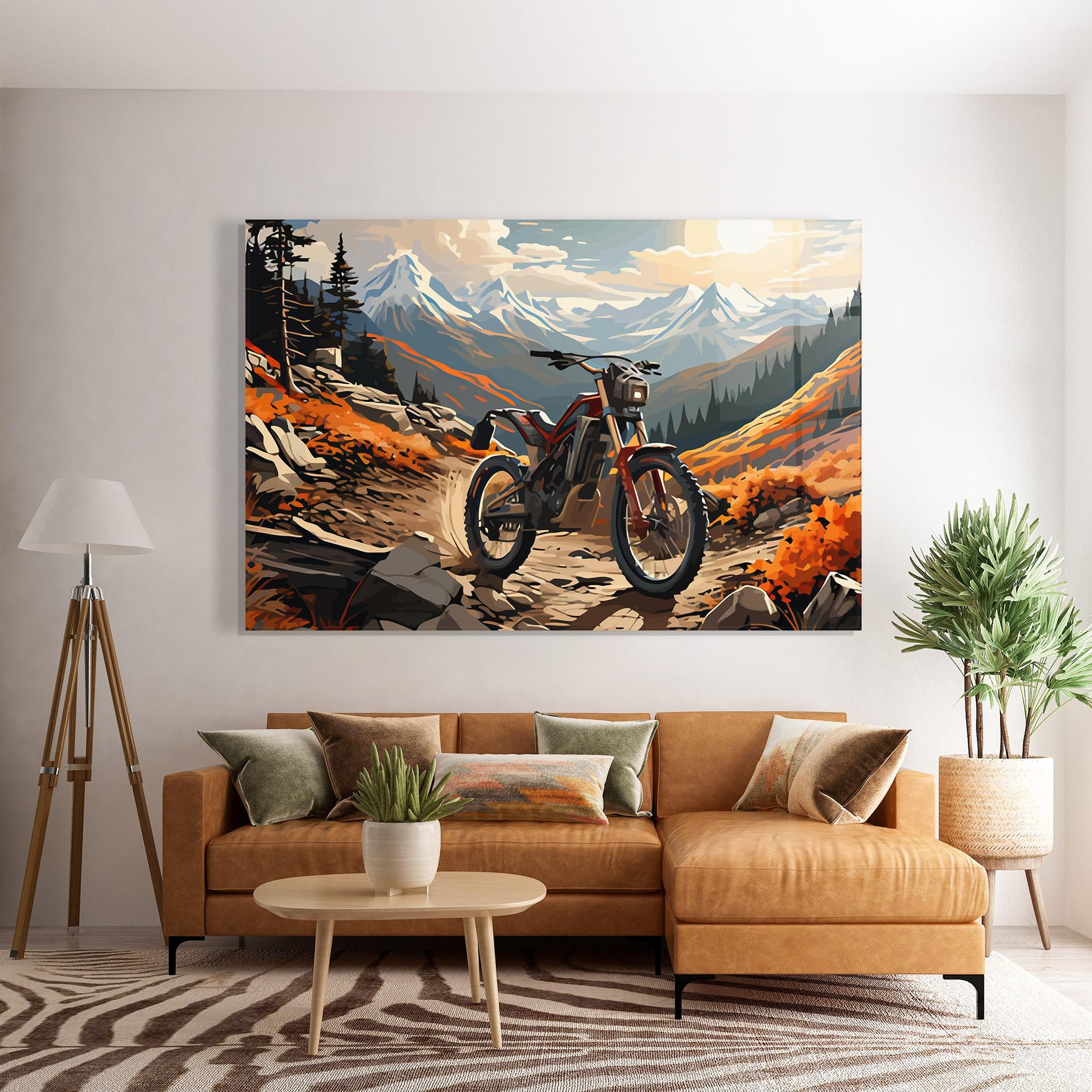 Tablou Sticla Bike Mountain mockup 7
