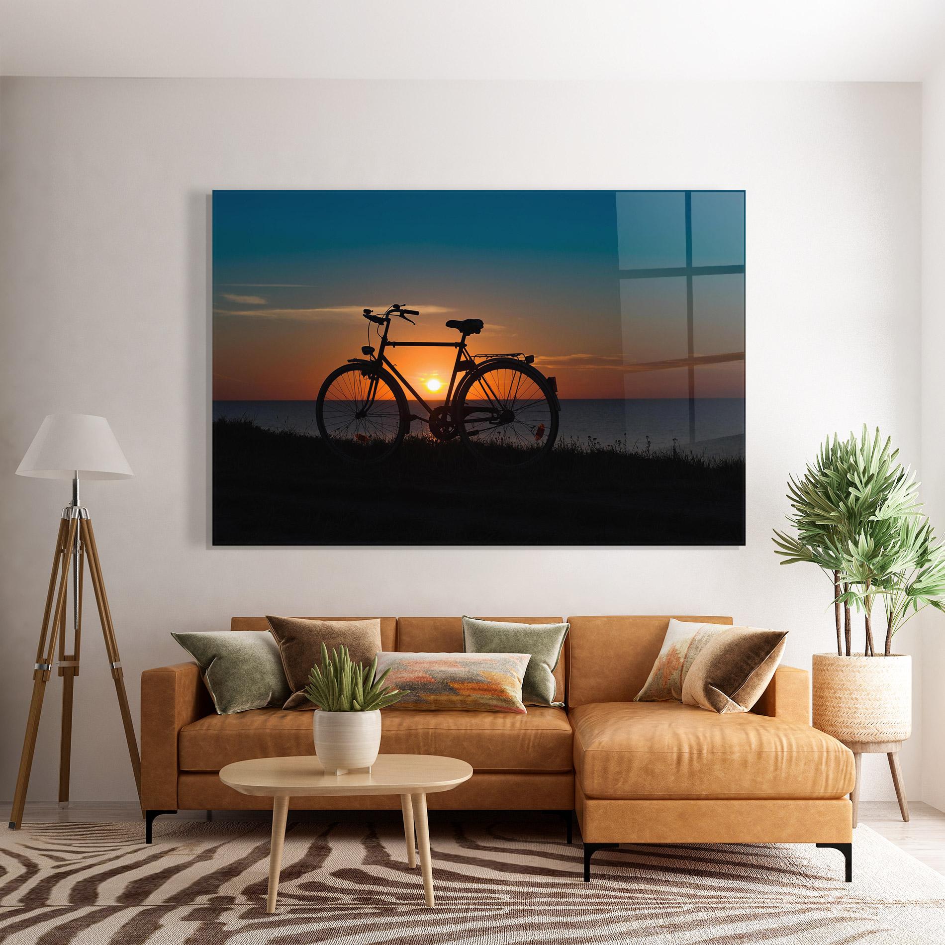 Tablou Sticla Bike Silhouette mockup 7