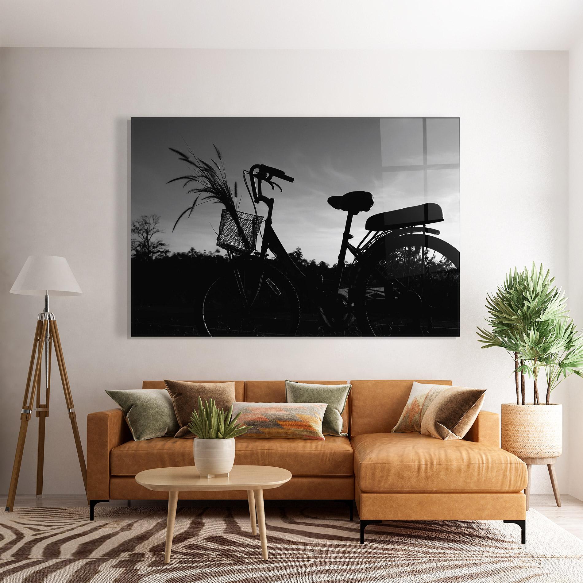 Tablou Sticla Black Bike Shilouette mockup 7