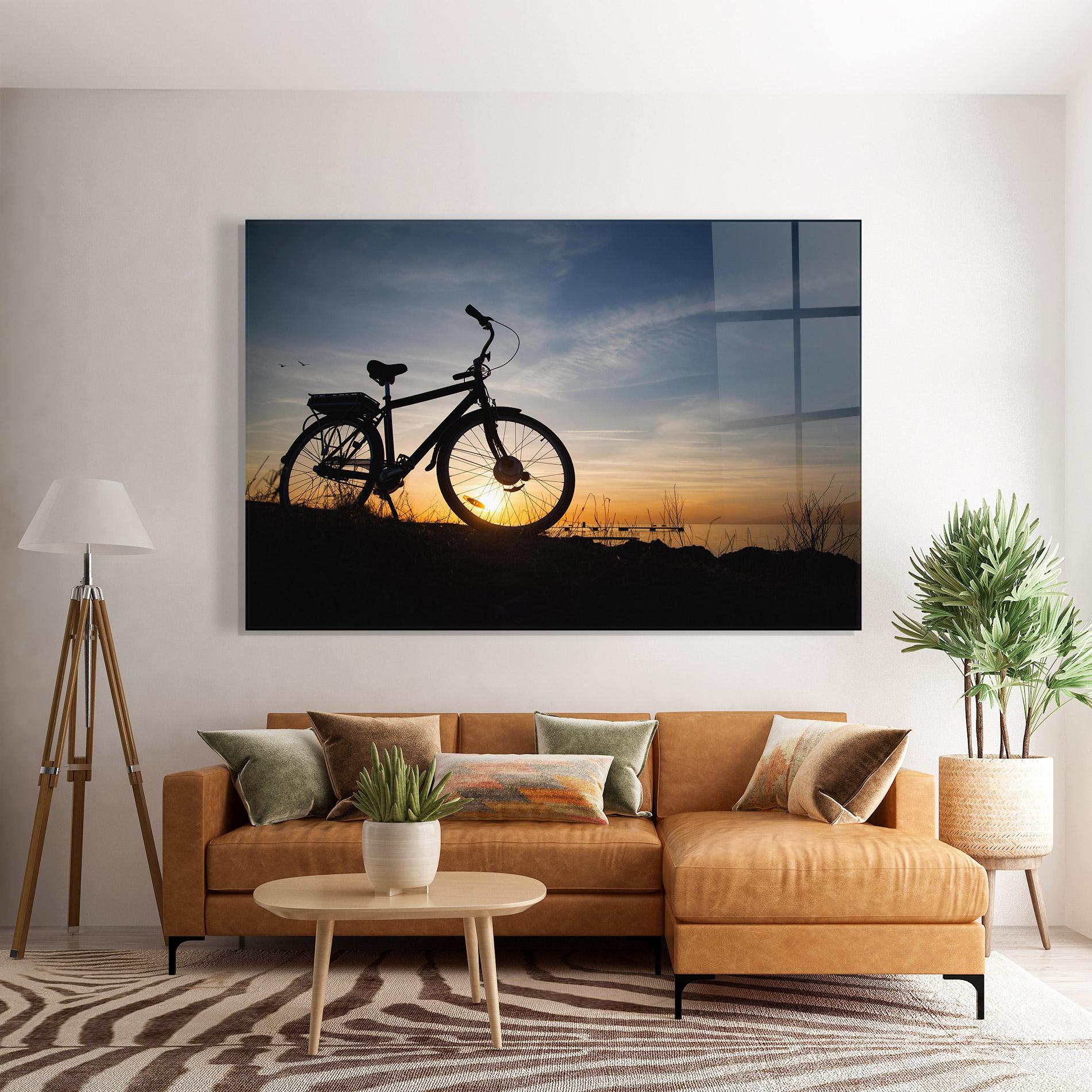 Tablou Sticla Blue Sky Bike mockup 7