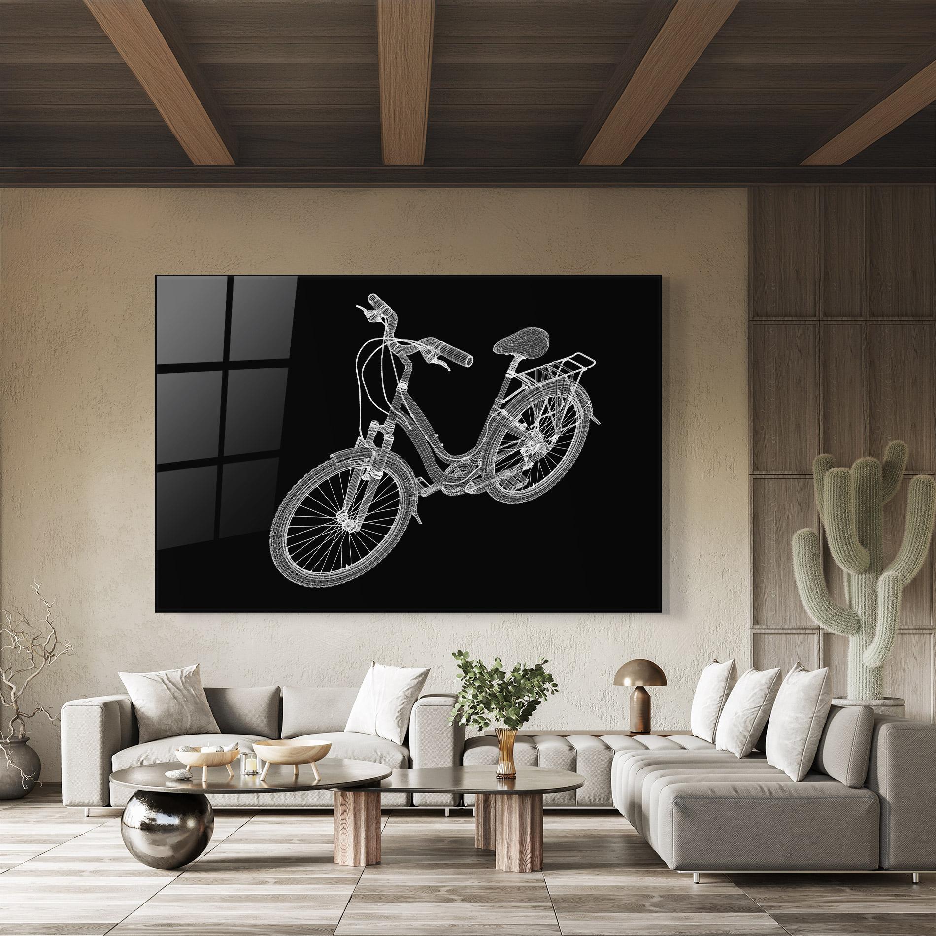 Tablou Sticla Bicycle 3d Model mockup 8
