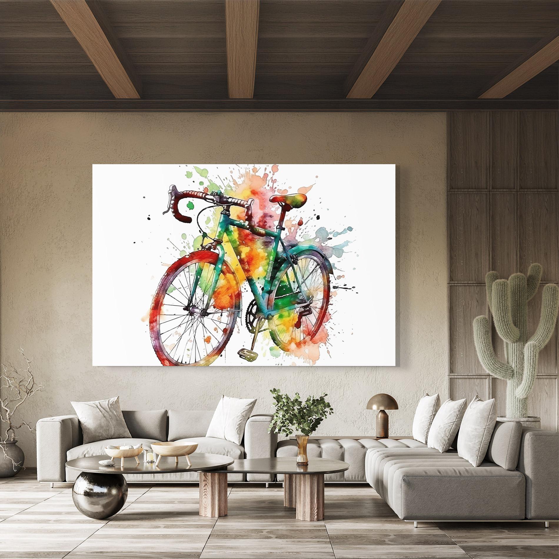 Tablou Sticla Bicycle Color Splash mockup 8