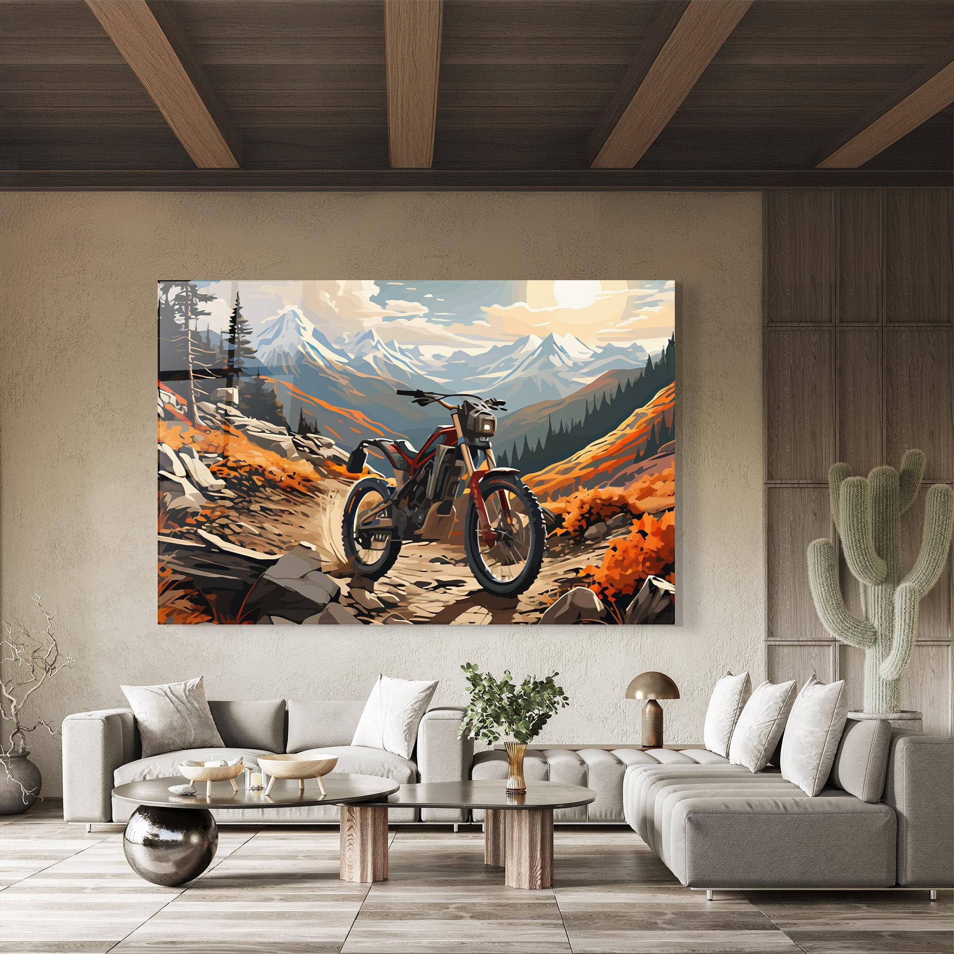 Tablou Sticla Bike Mountain mockup 8