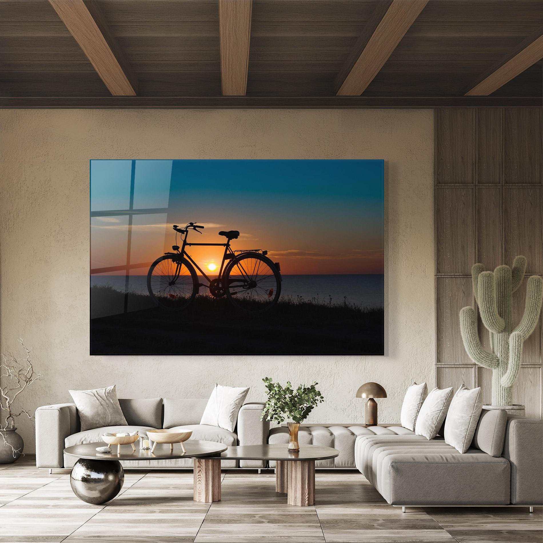 Tablou Sticla Bike Silhouette mockup 8