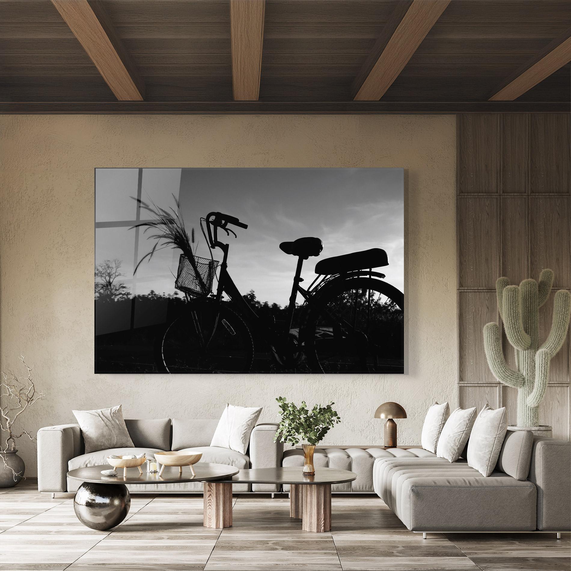 Tablou Sticla Black Bike Shilouette mockup 8