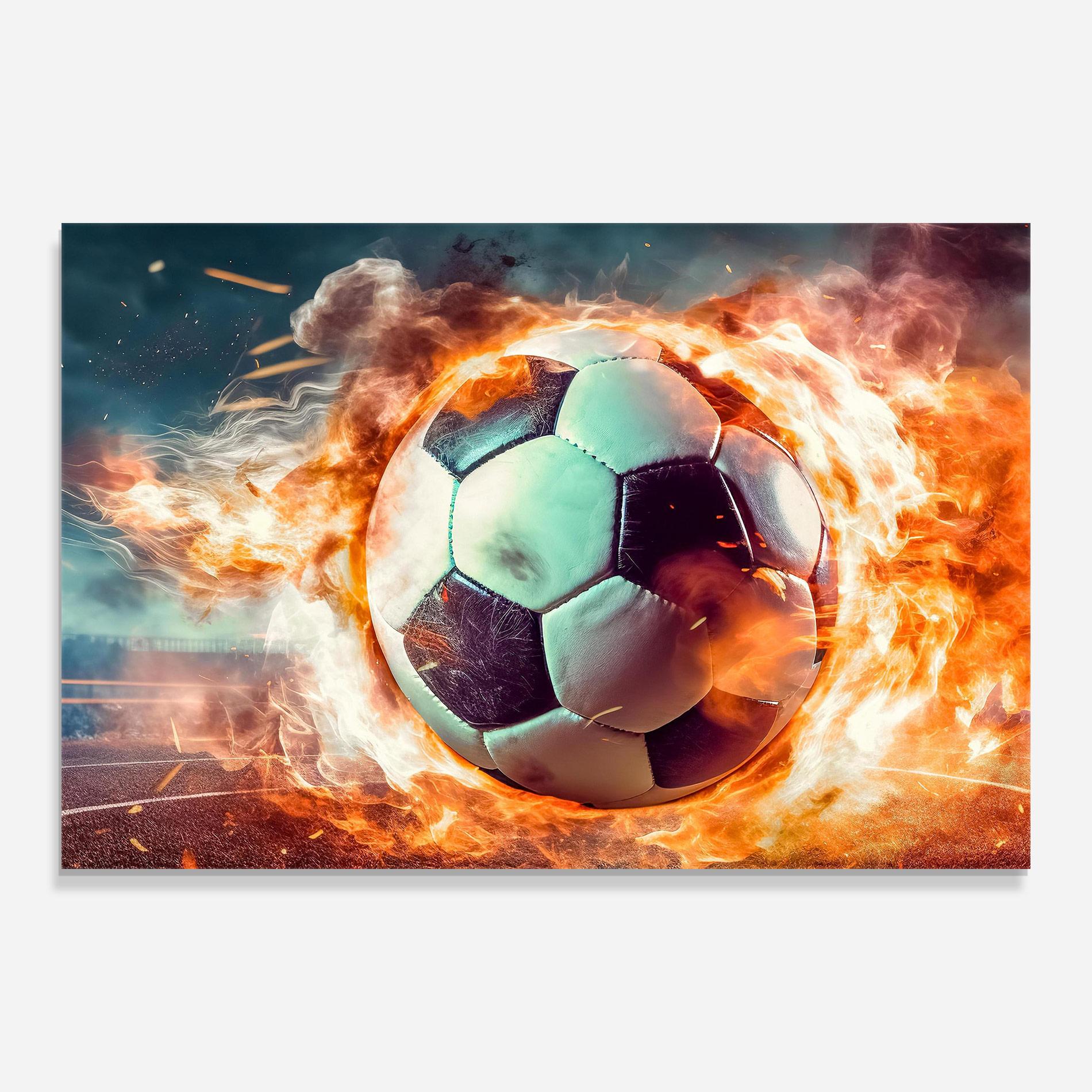 Tablou Sticla Football Explosion mockup 0