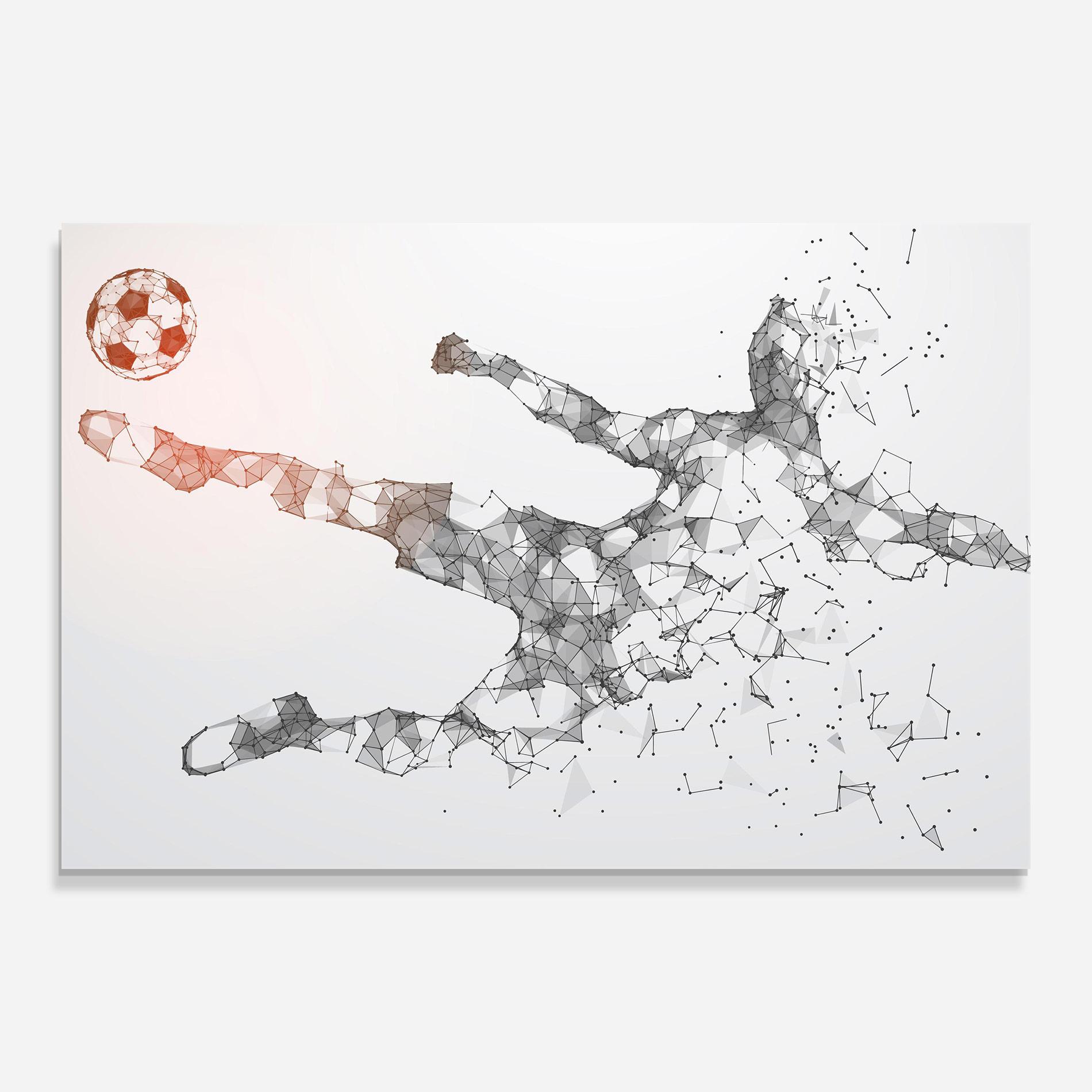 Tablou Sticla Football Orange Ball mockup 0