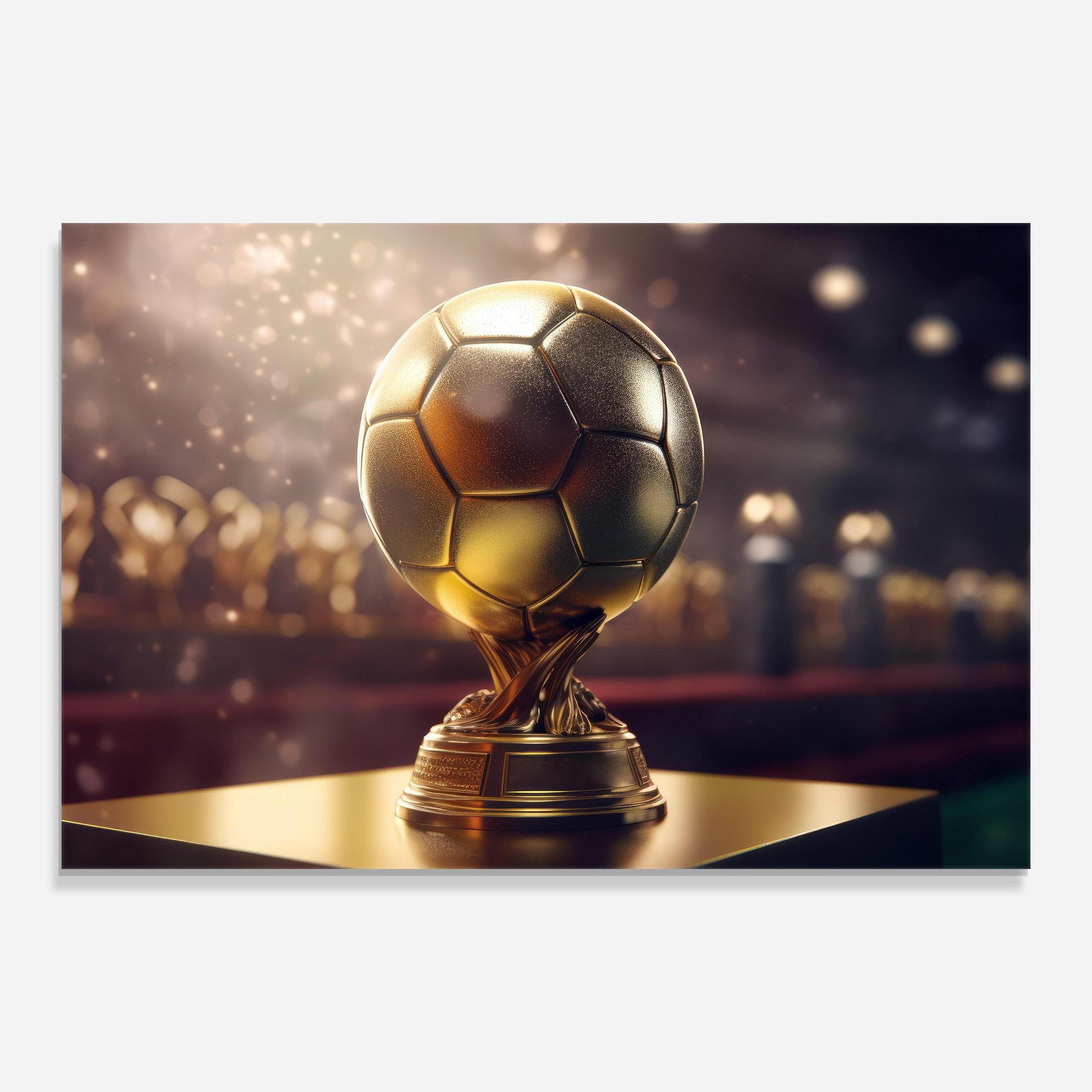 Tablou Sticla Gold Football Award mockup 0