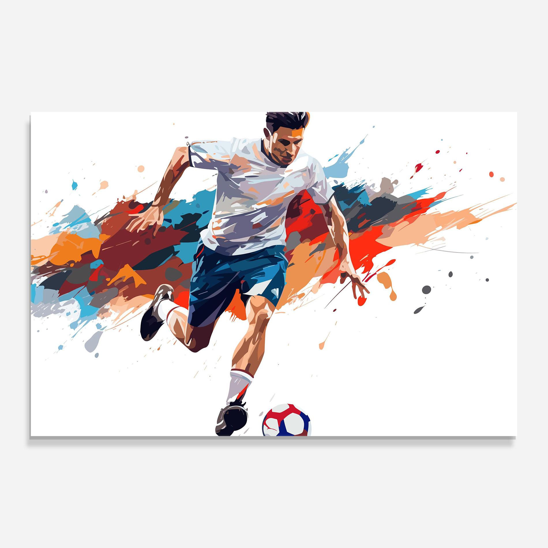 Tablou Sticla Grey Blue Football mockup 0