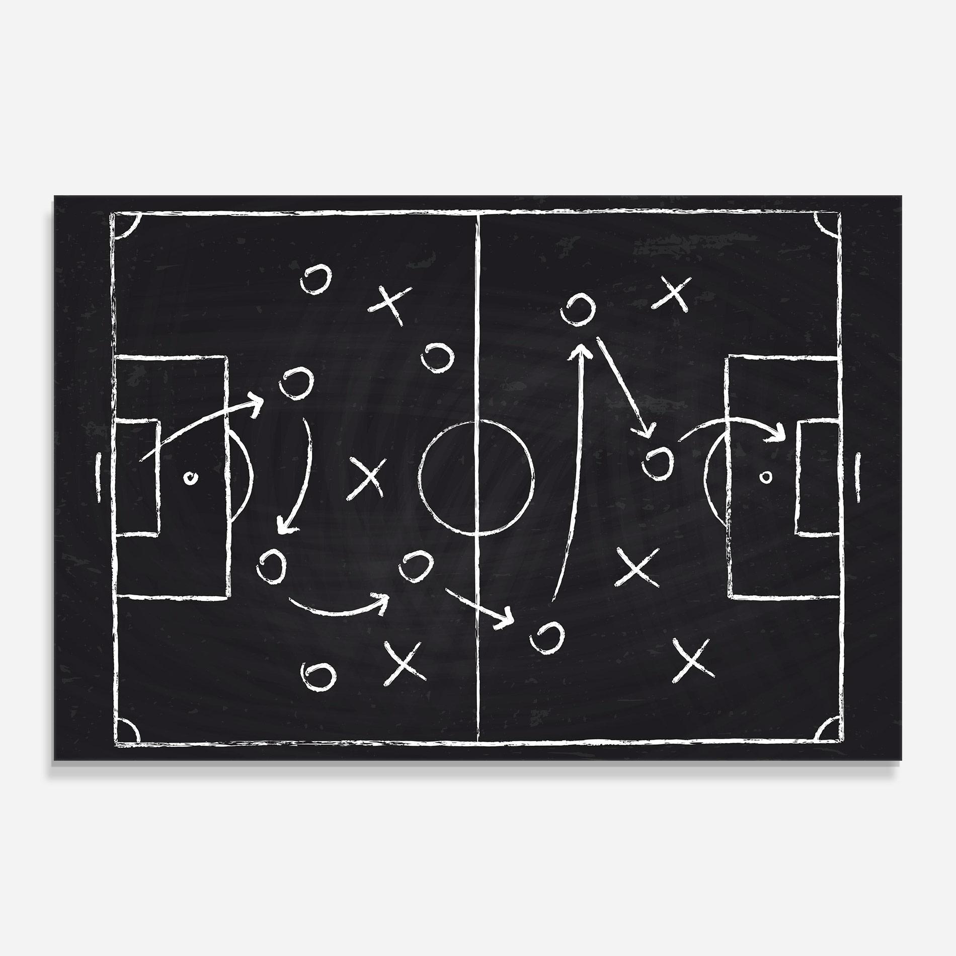 Tablou Sticla Grey Board Football mockup 0