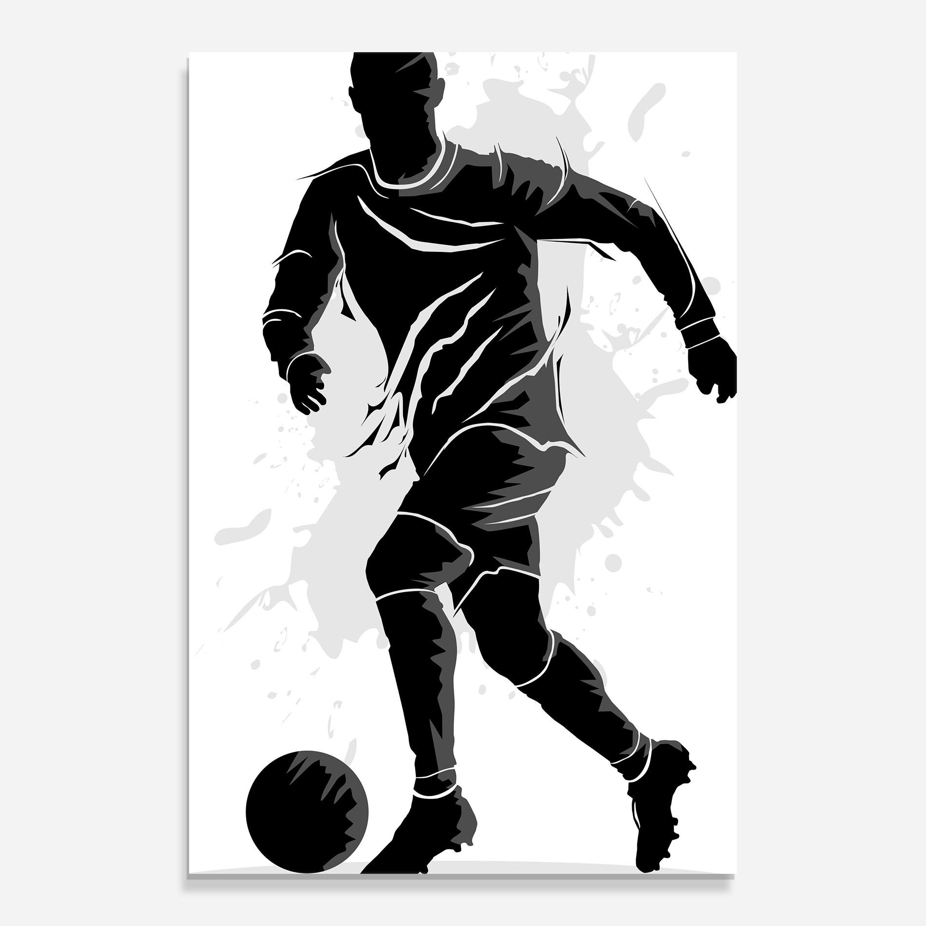 Tablou Sticla Football Shadow mockup 0