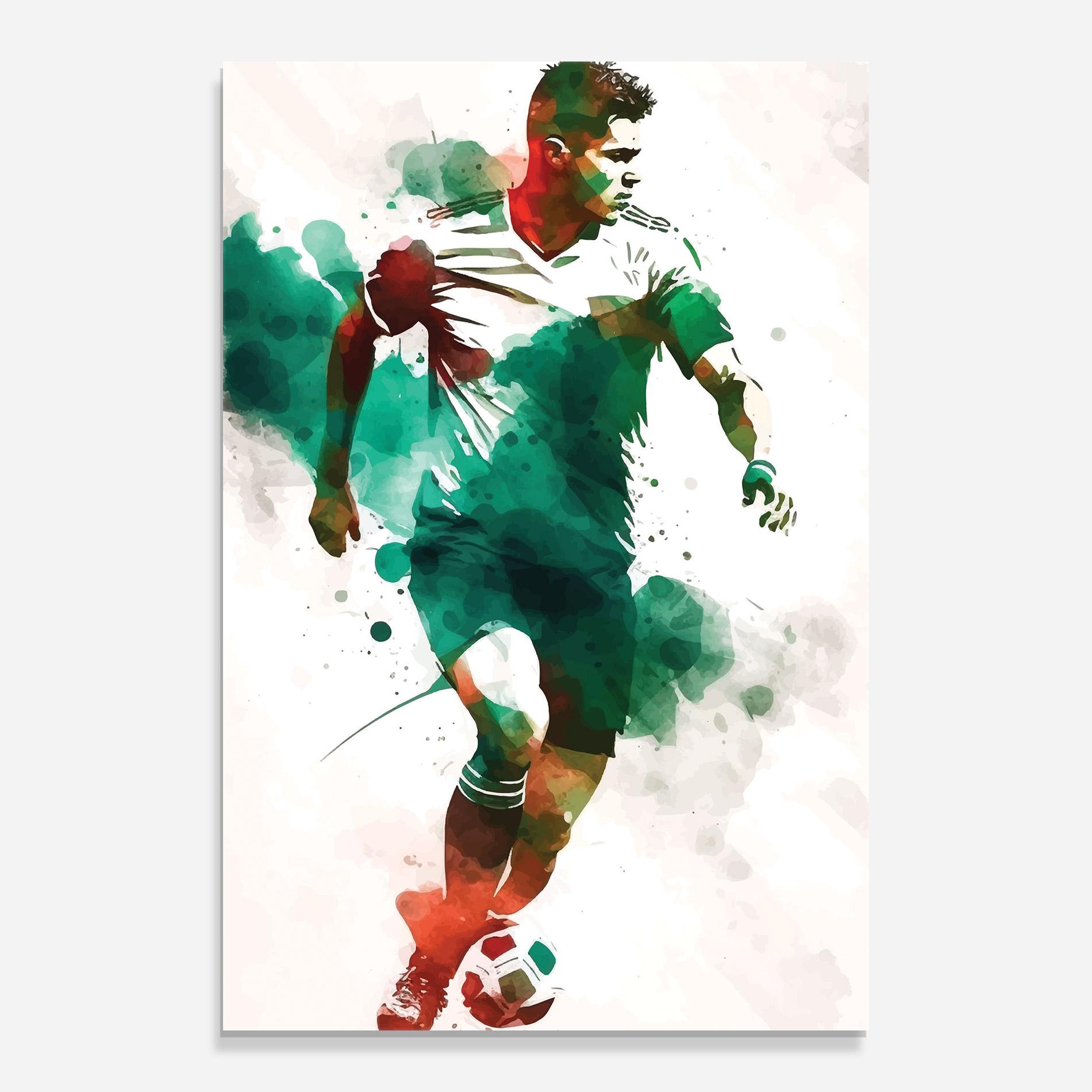 Tablou Sticla Green Football mockup 0