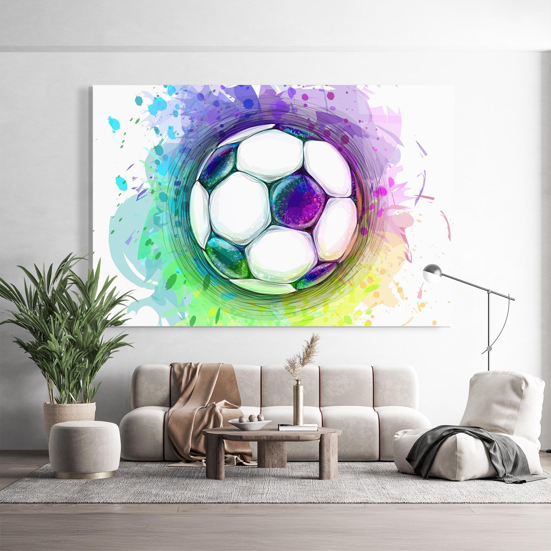 Tablou Sticla Colorful Football mockup 9