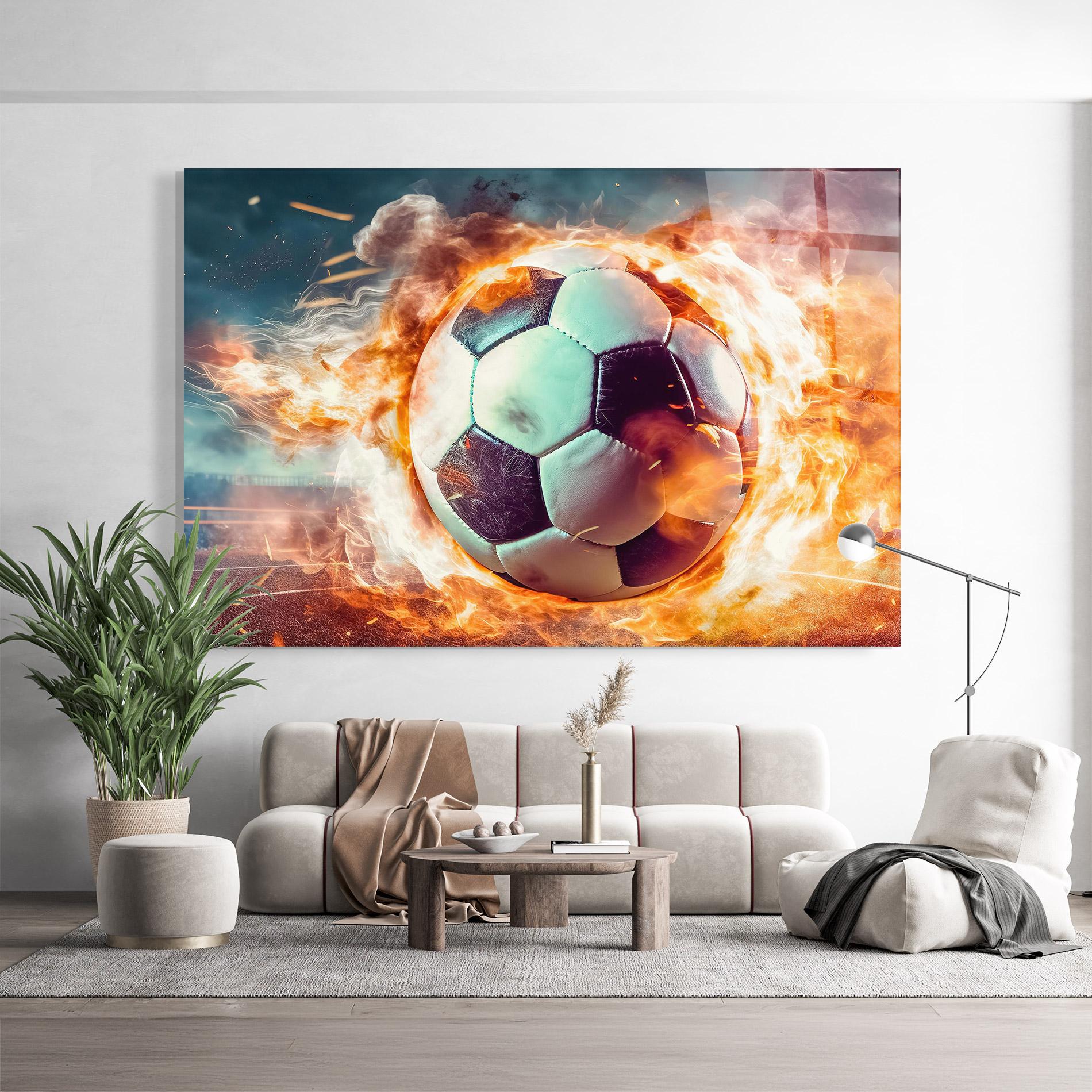 Tablou Sticla Football Explosion mockup 9