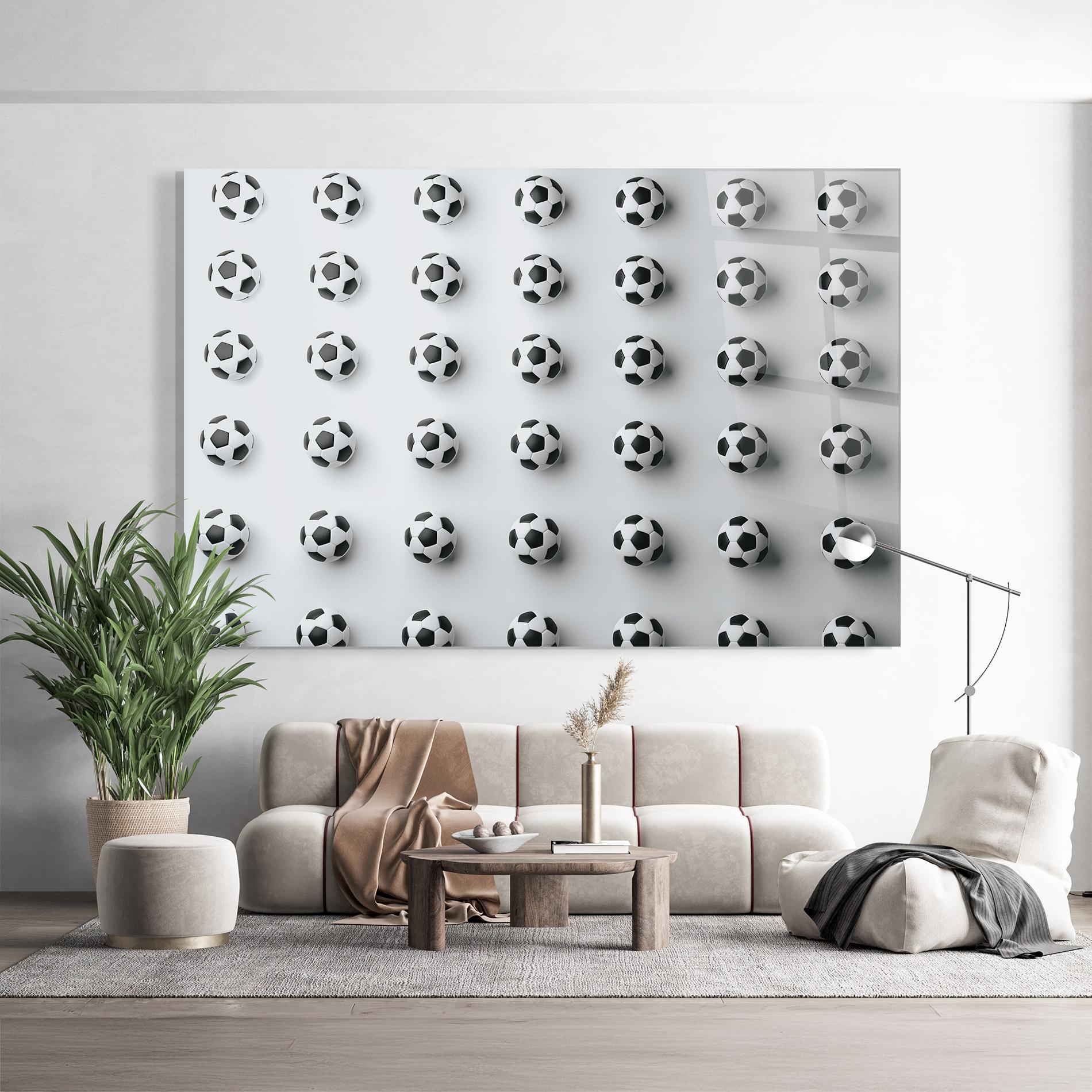 Tablou Sticla Football Pattern mockup 9