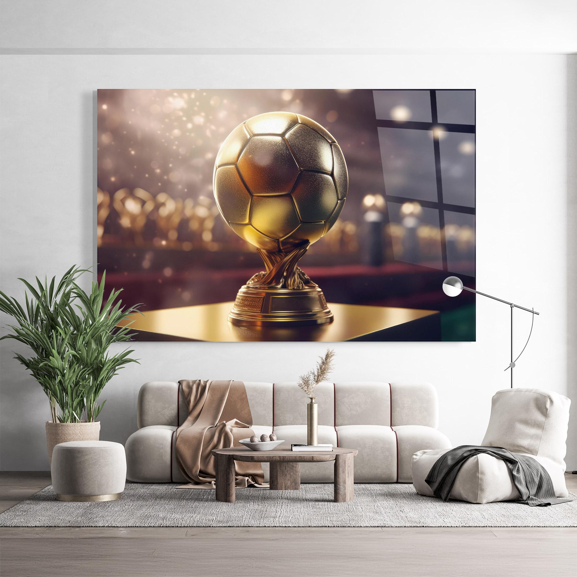 Tablou Sticla Gold Football Award mockup 9