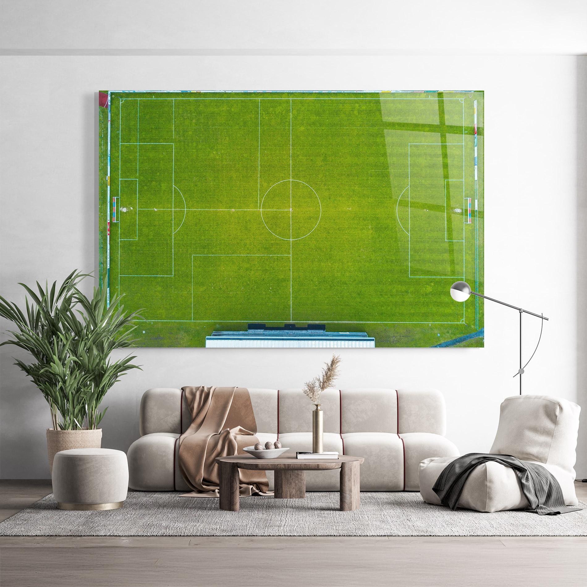 Tablou Sticla Green Football Field mockup 9