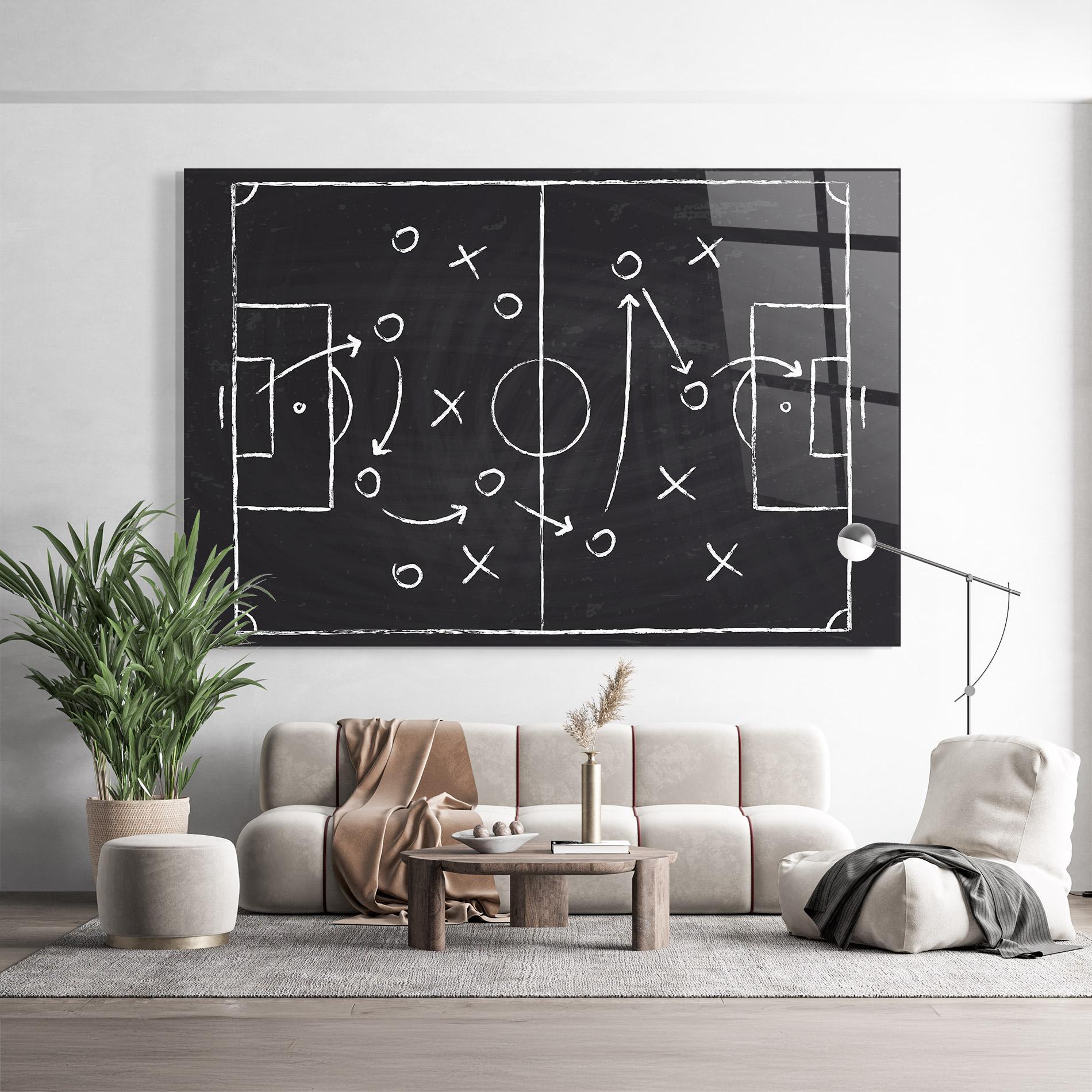 Tablou Sticla Grey Board Football mockup 9