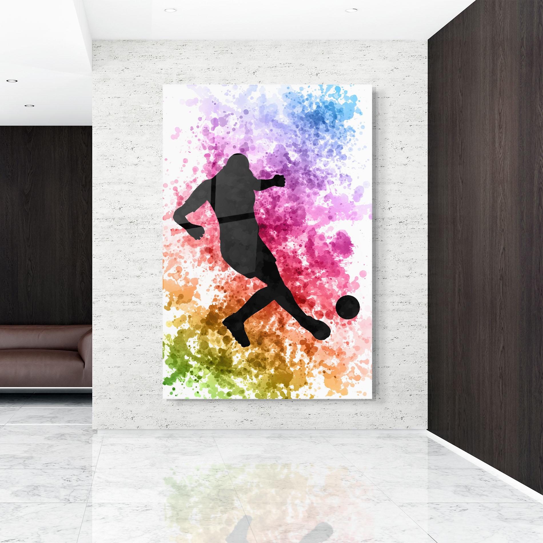 Tablou Sticla Colorful Art Football mockup 9