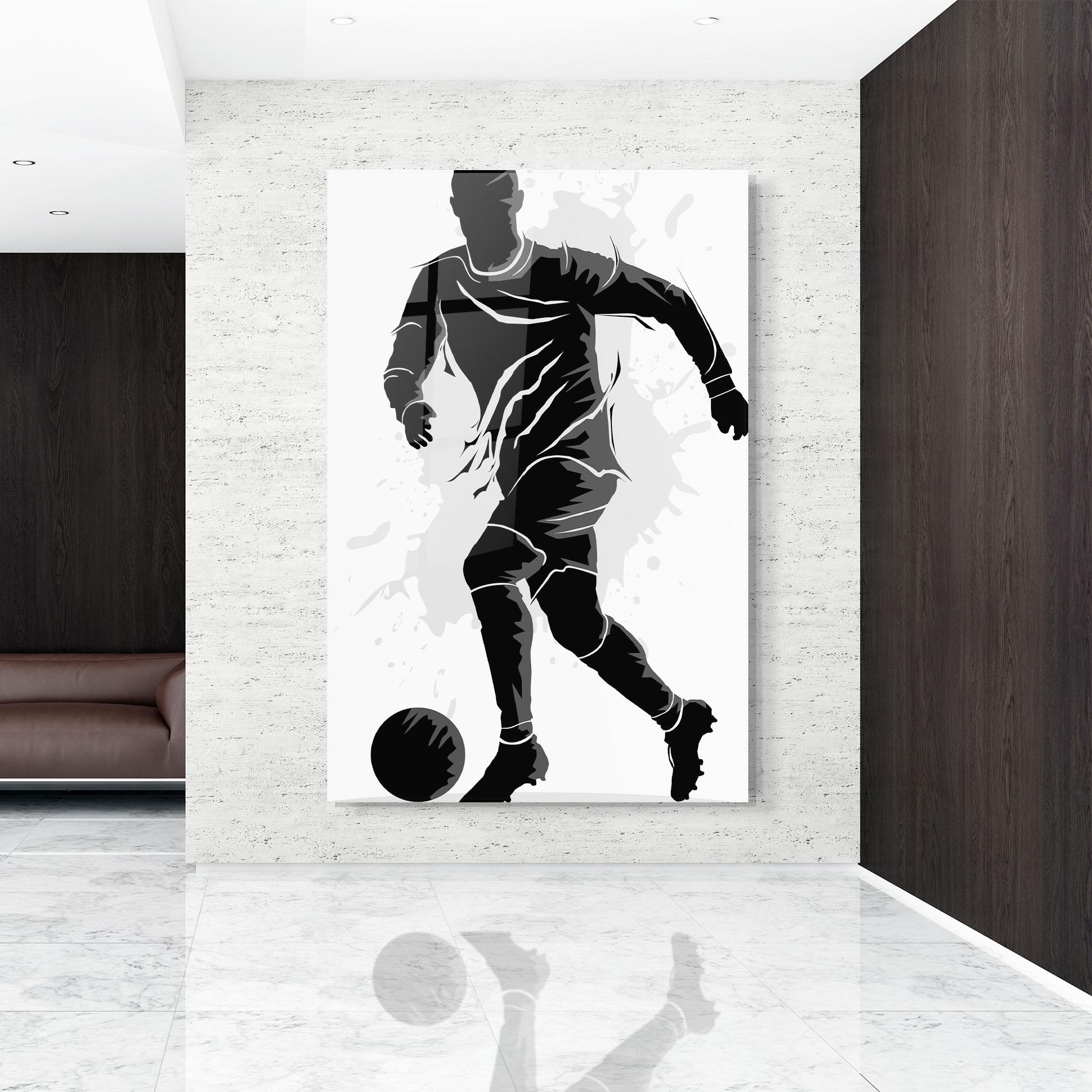 Tablou Sticla Football Shadow mockup 9