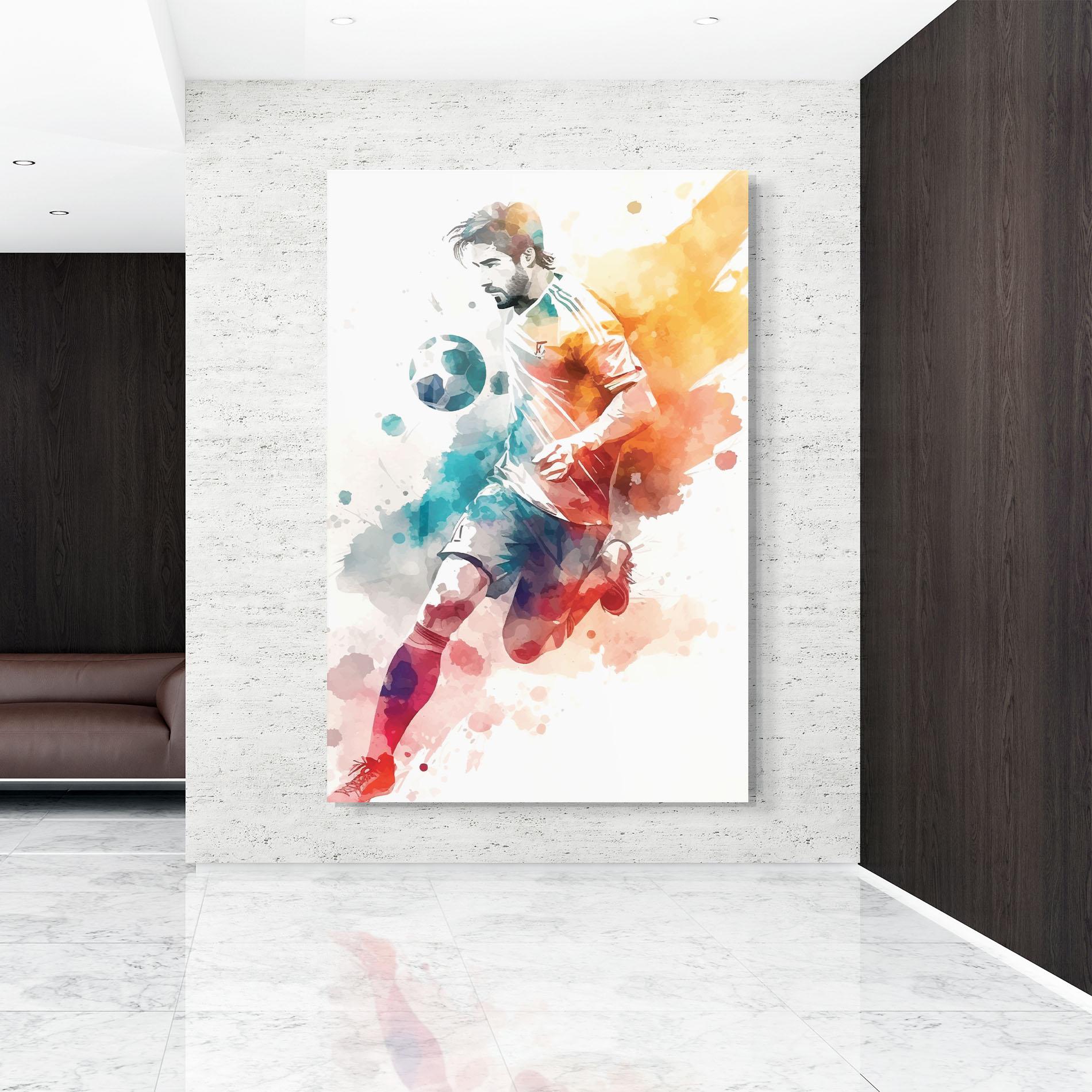 Tablou Sticla Football Watercolor mockup 9