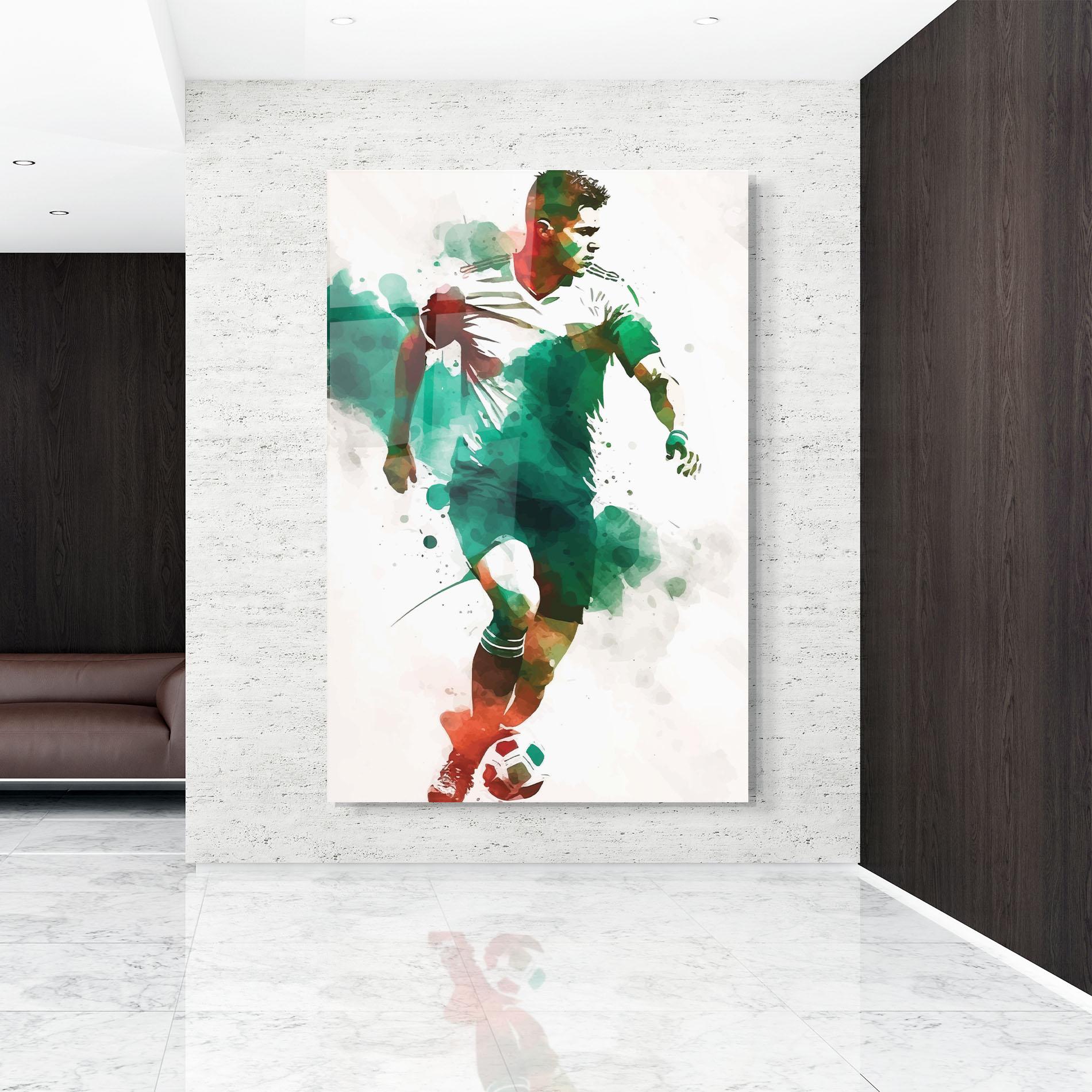 Tablou Sticla Green Football mockup 9