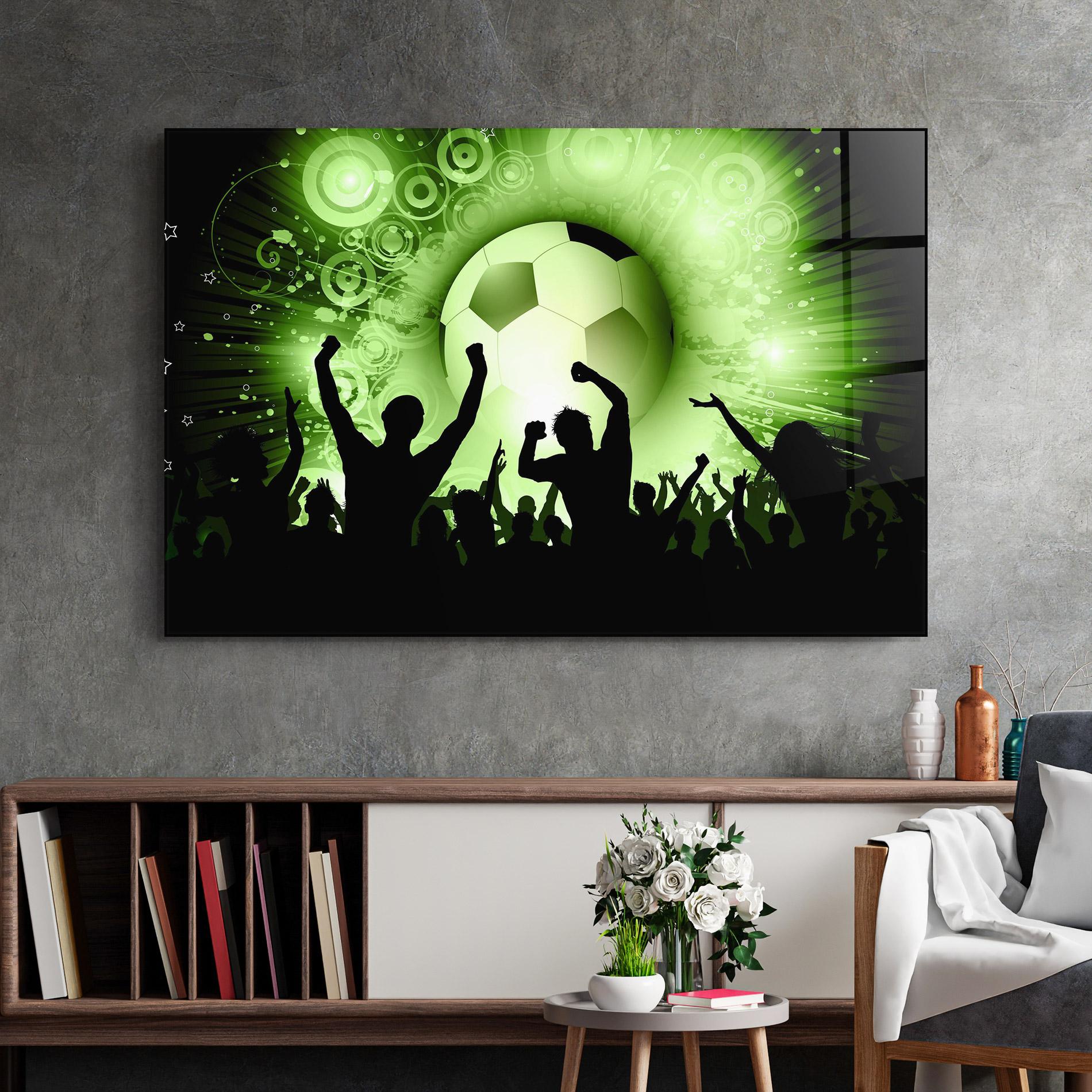 Tablou Sticla Football Crowd mockup 2
