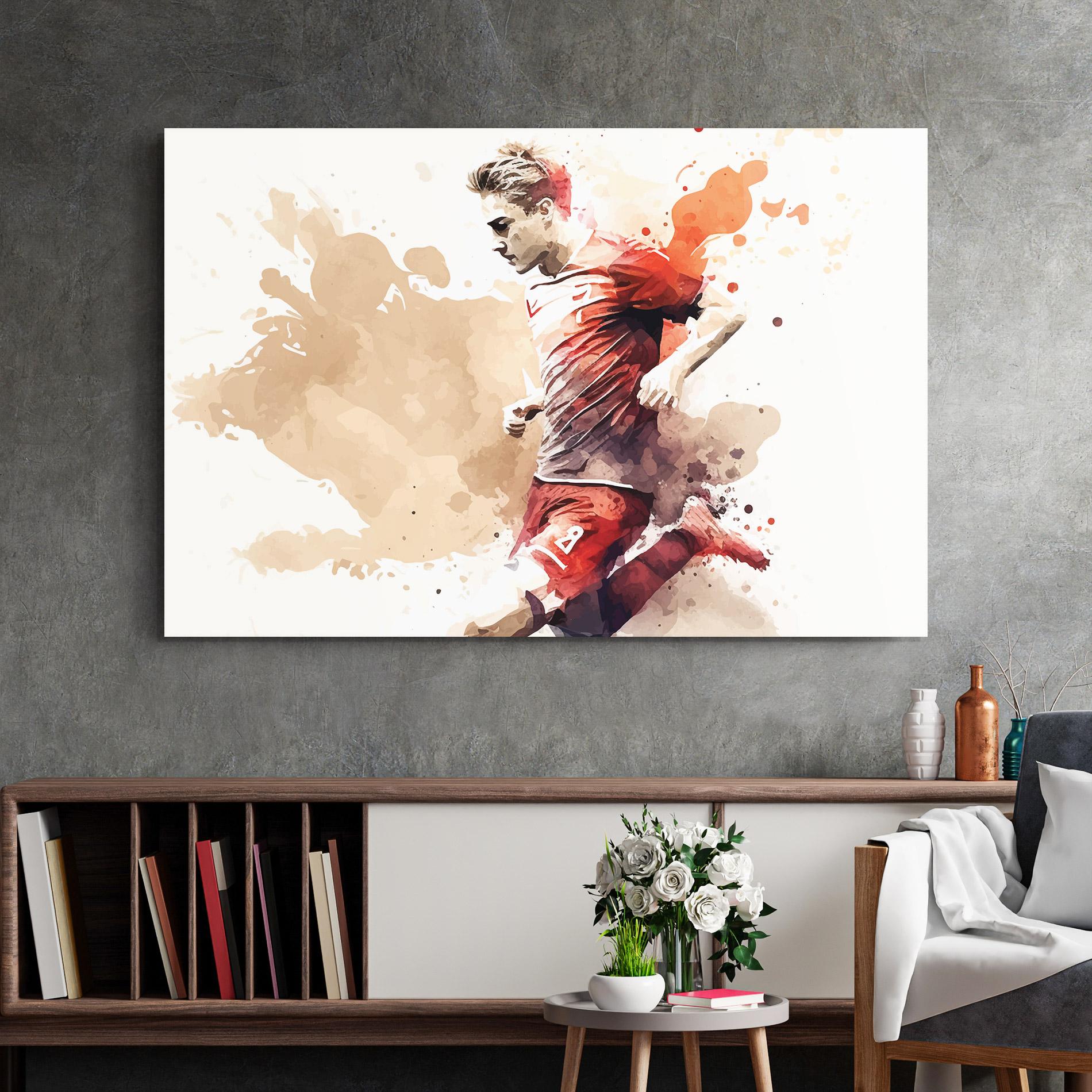 Tablou Sticla Football Red Cream mockup 2