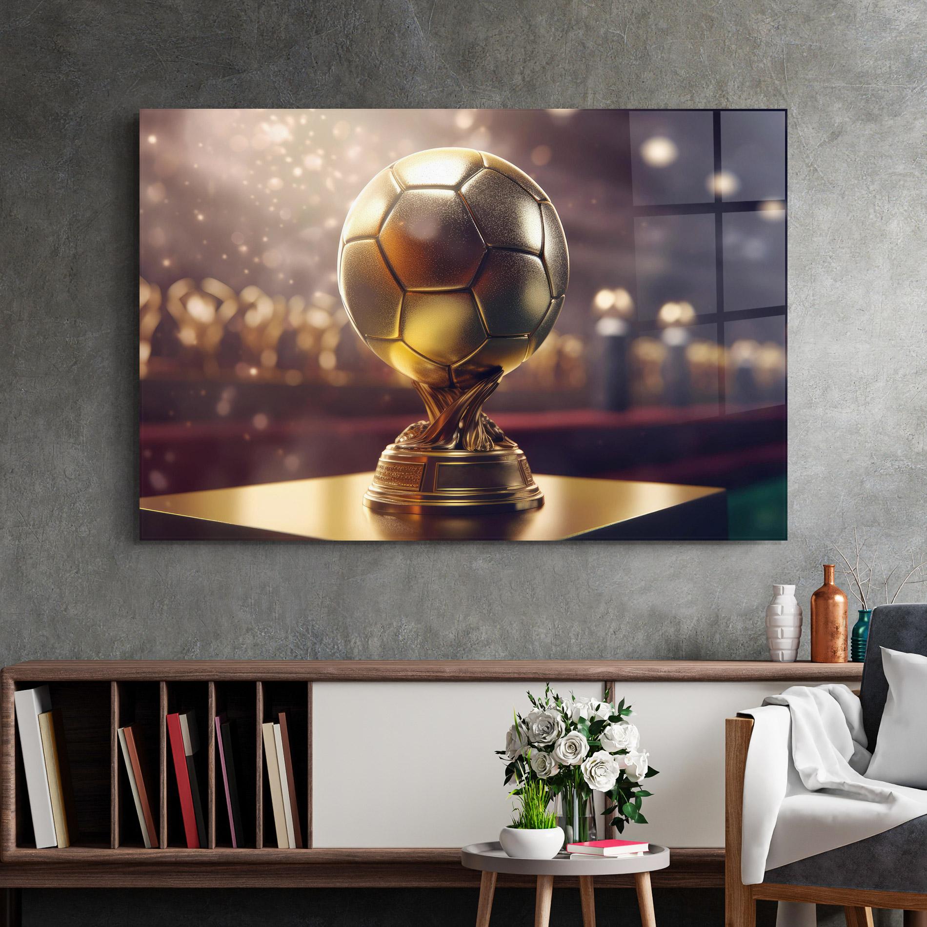Tablou Sticla Gold Football Award mockup 2