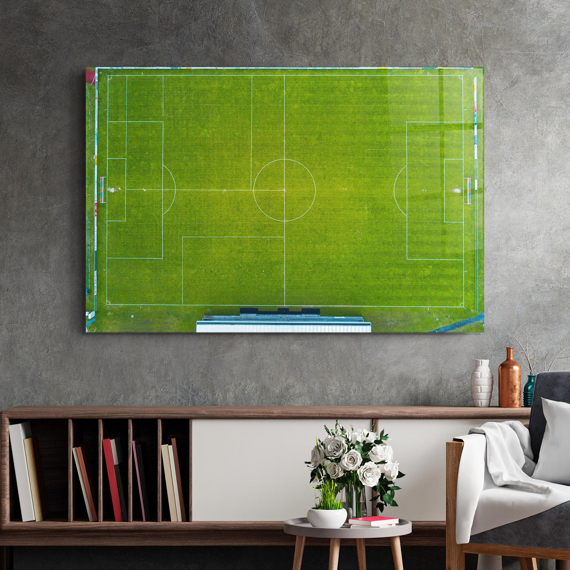 Tablou Sticla Green Football Field mockup 2