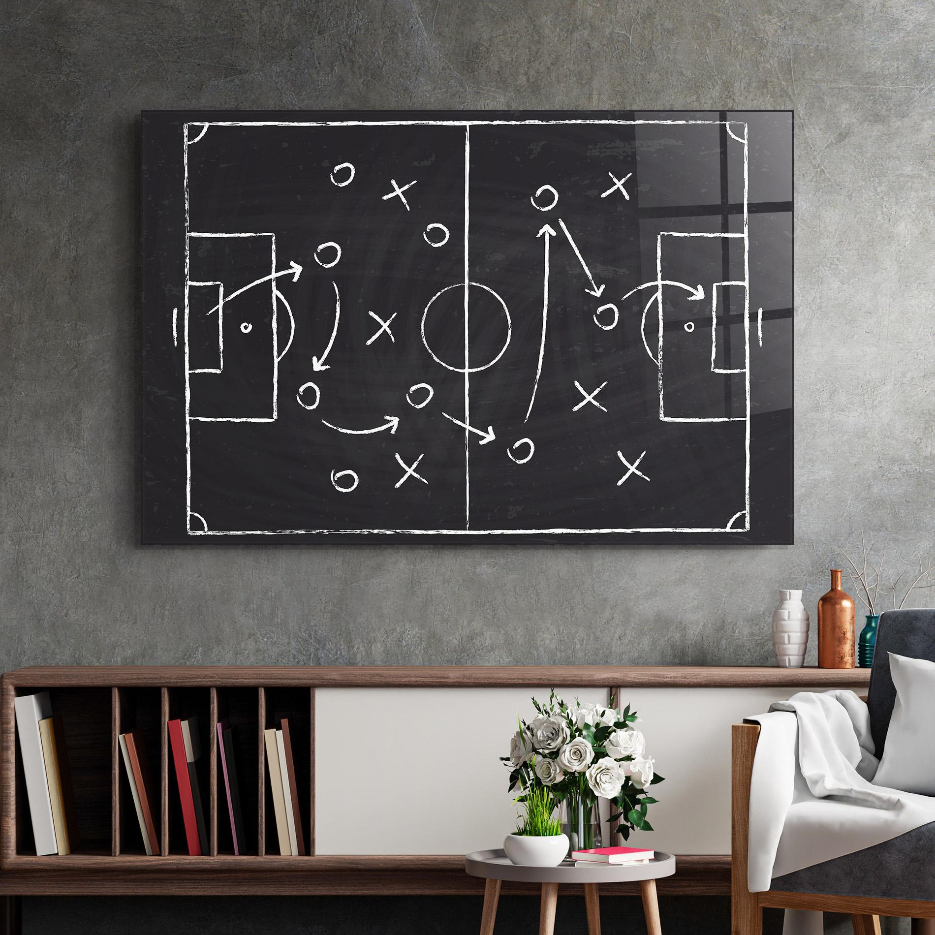 Tablou Sticla Grey Board Football mockup 2