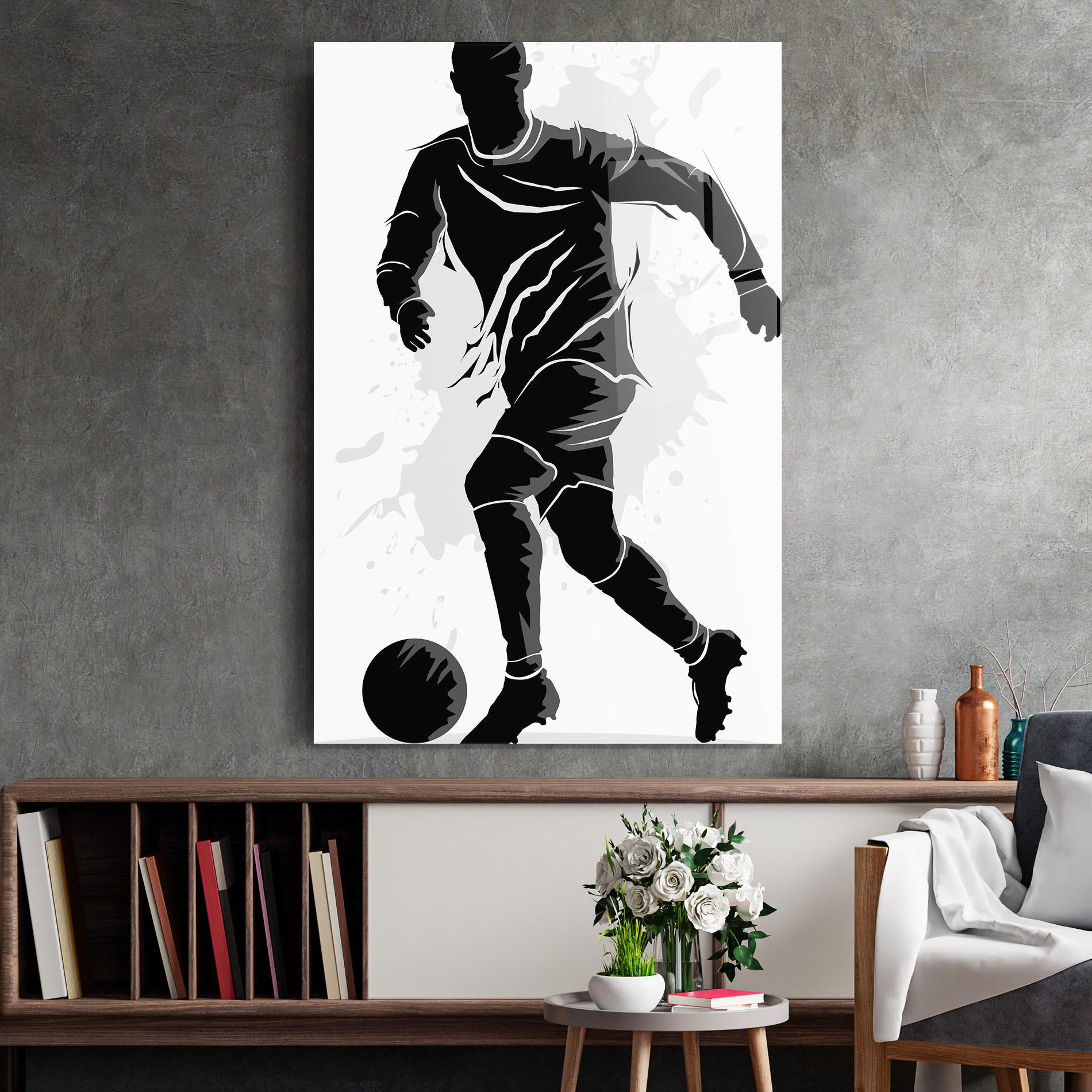 Tablou Sticla Football Shadow mockup 2