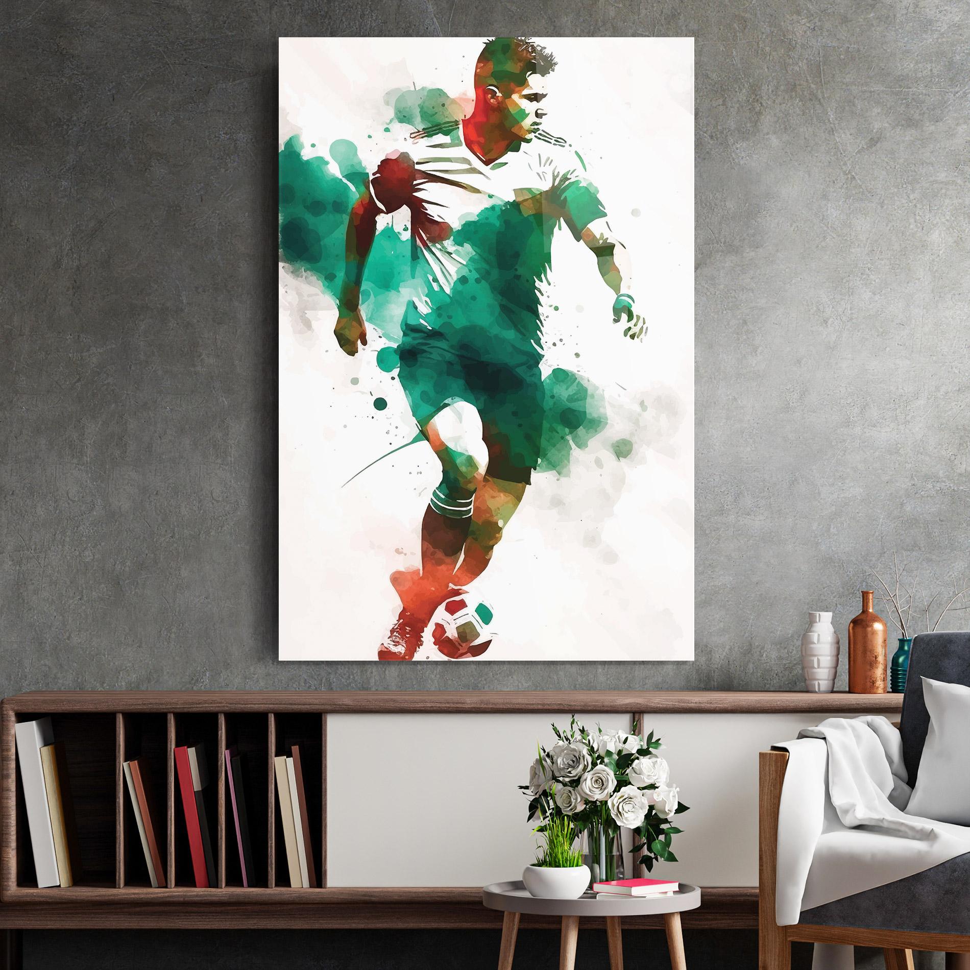 Tablou Sticla Green Football mockup 2