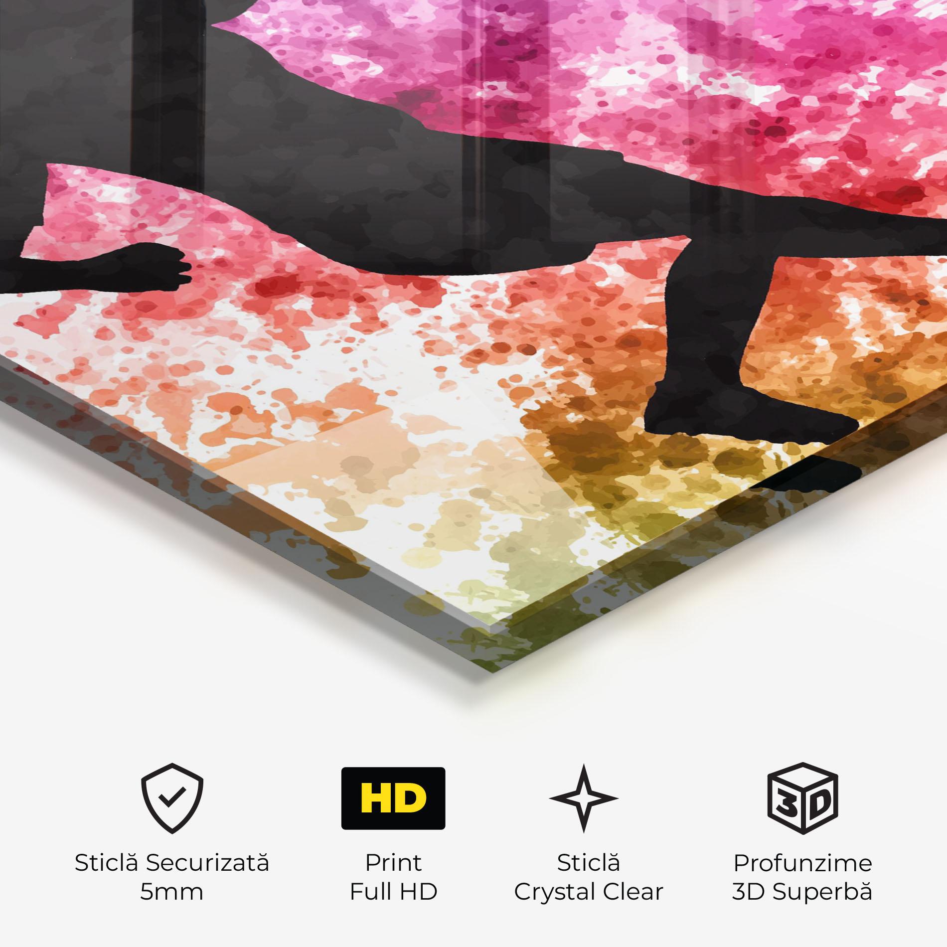 Tablou Sticla Colorful Art Football mockup 3